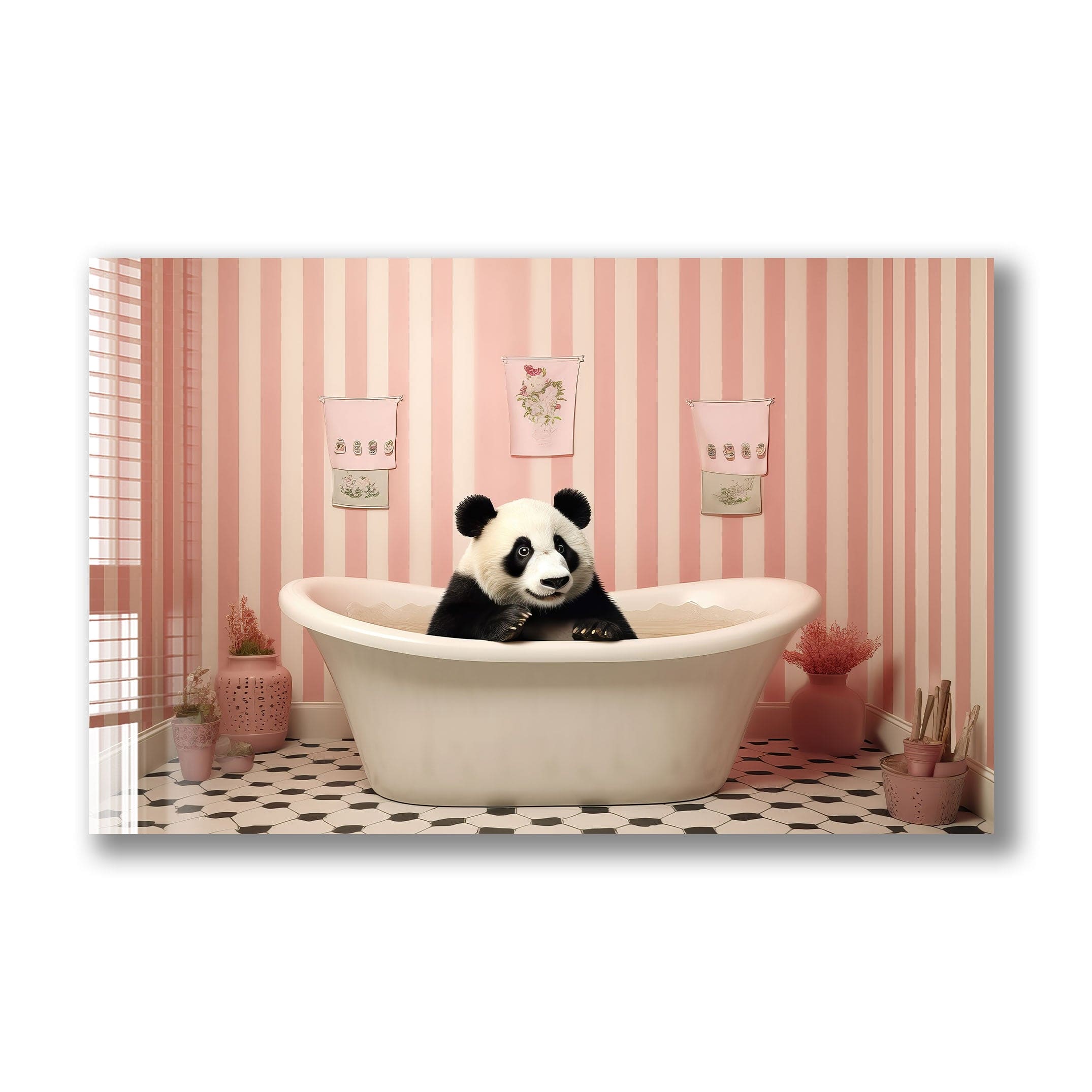 Artronauts Glass Print Bathtub Animal Panda