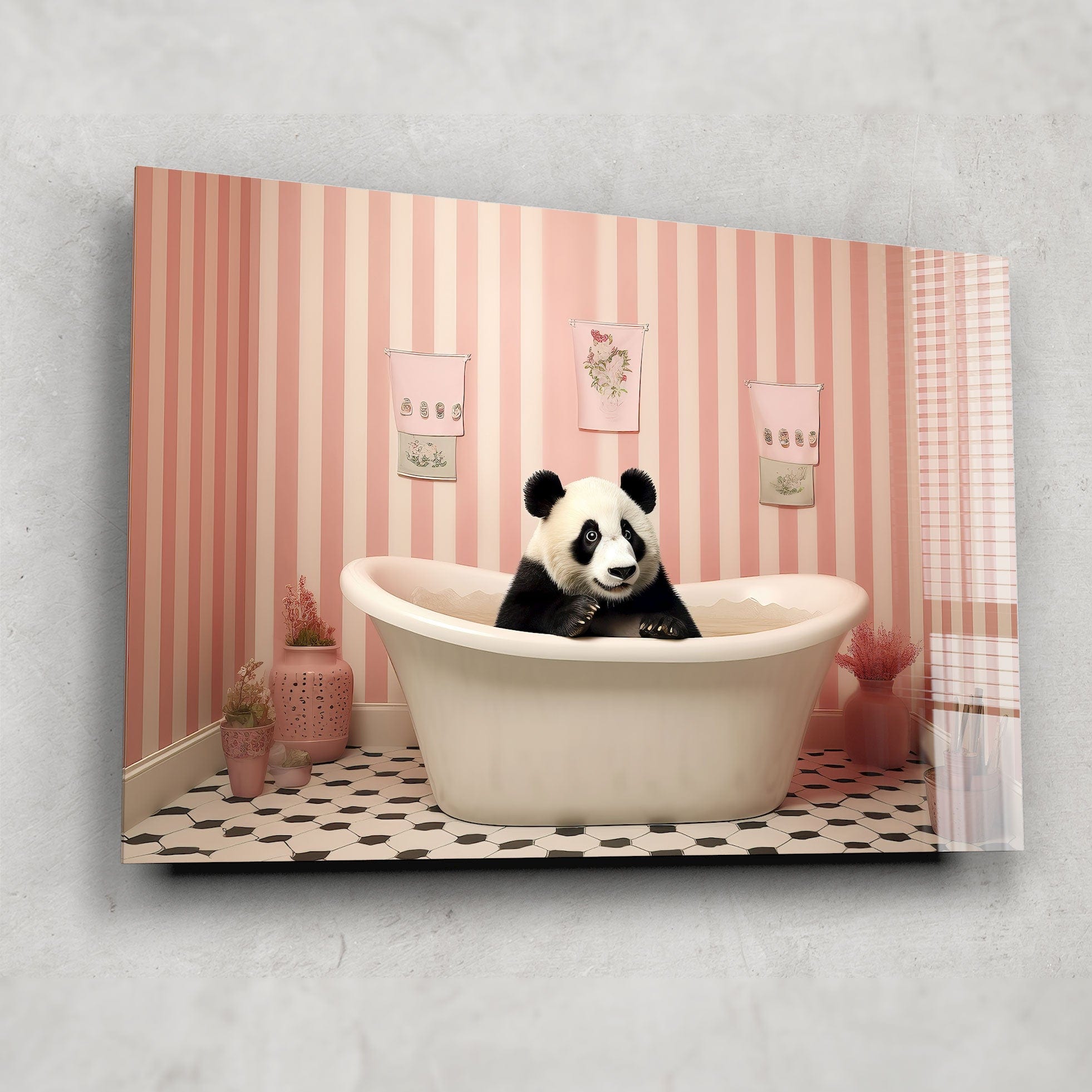 Artronauts Glass Print Bathtub Animal Panda