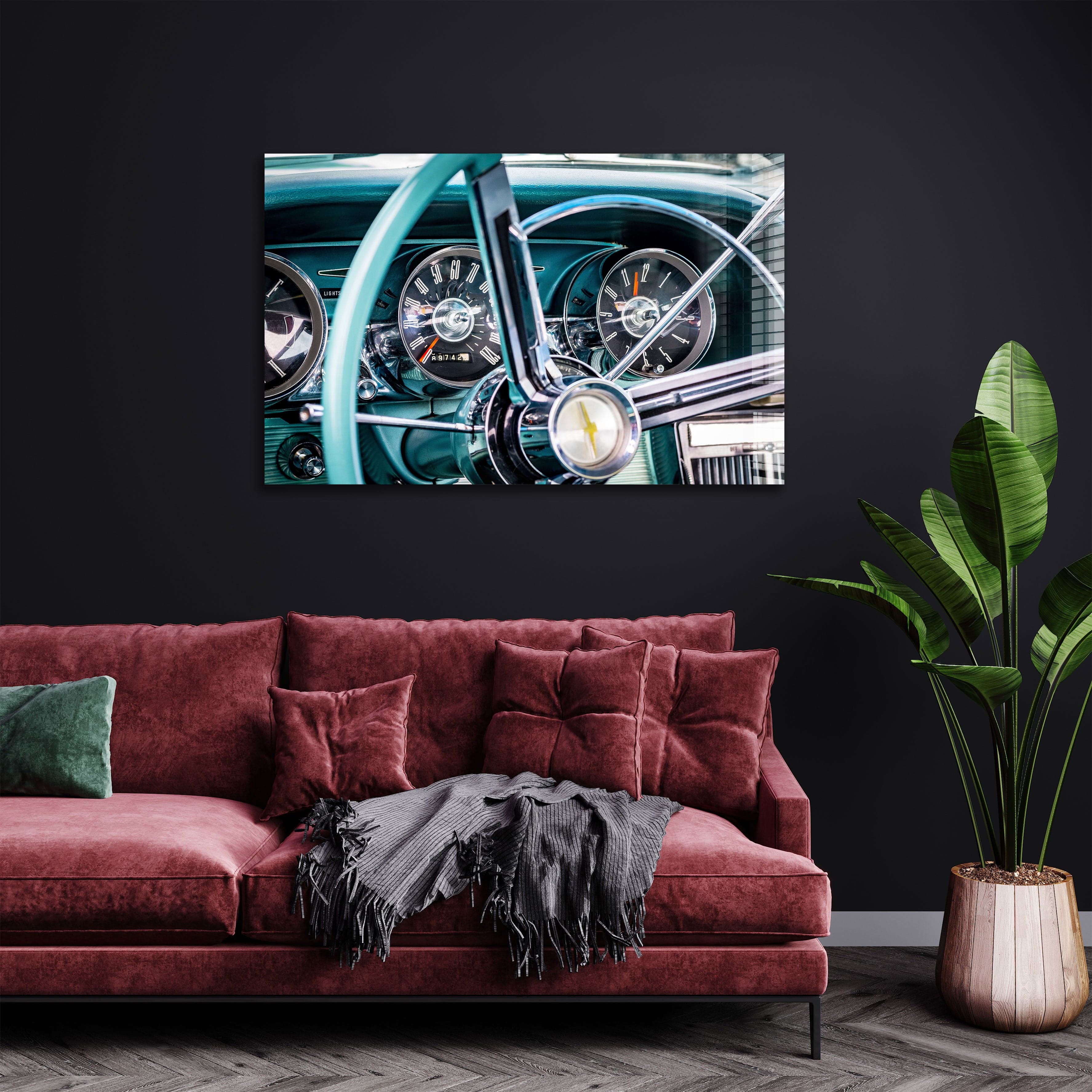 Artronauts Glass Print Nostalgic Car