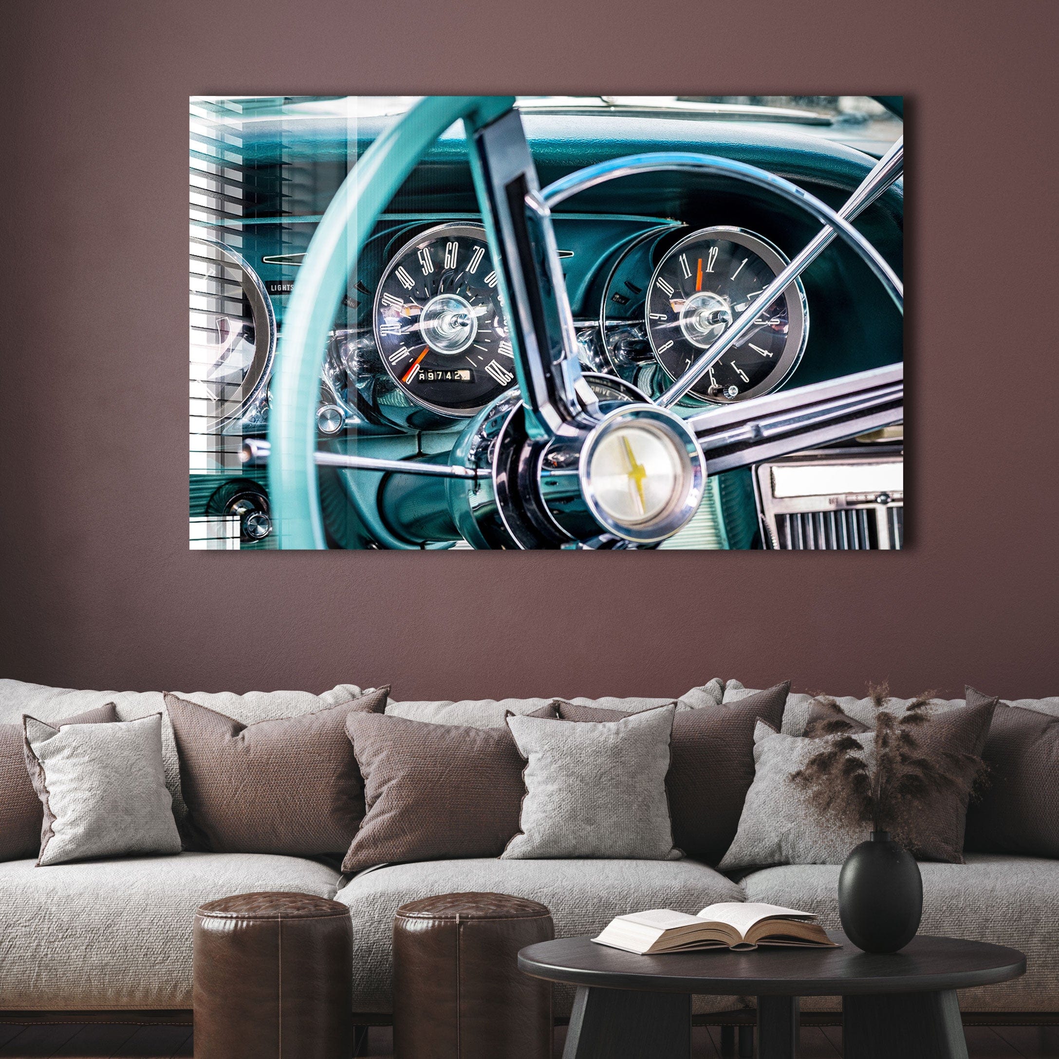 Artronauts Glass Print Nostalgic Car