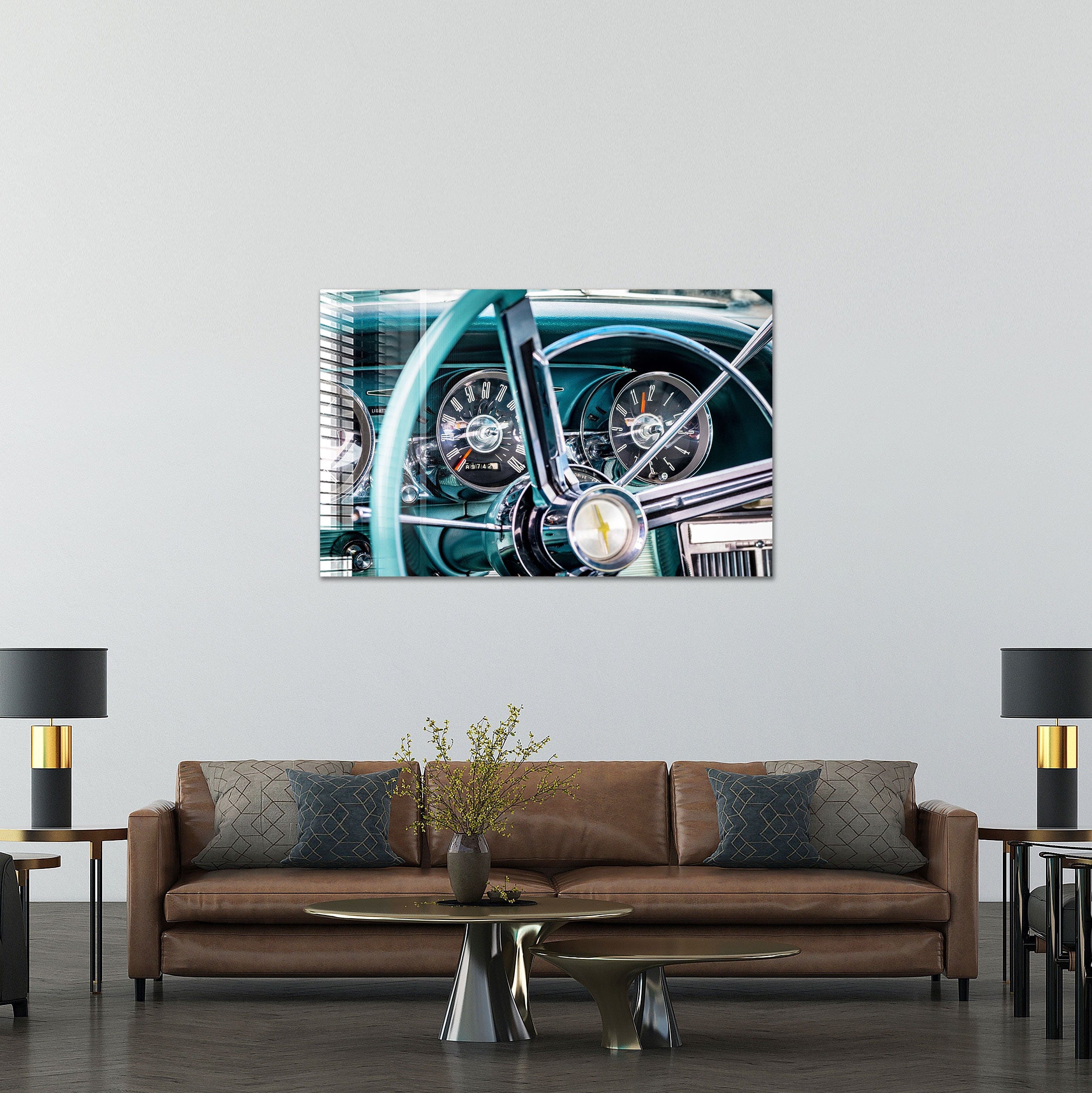 Artronauts Glass Print Nostalgic Car