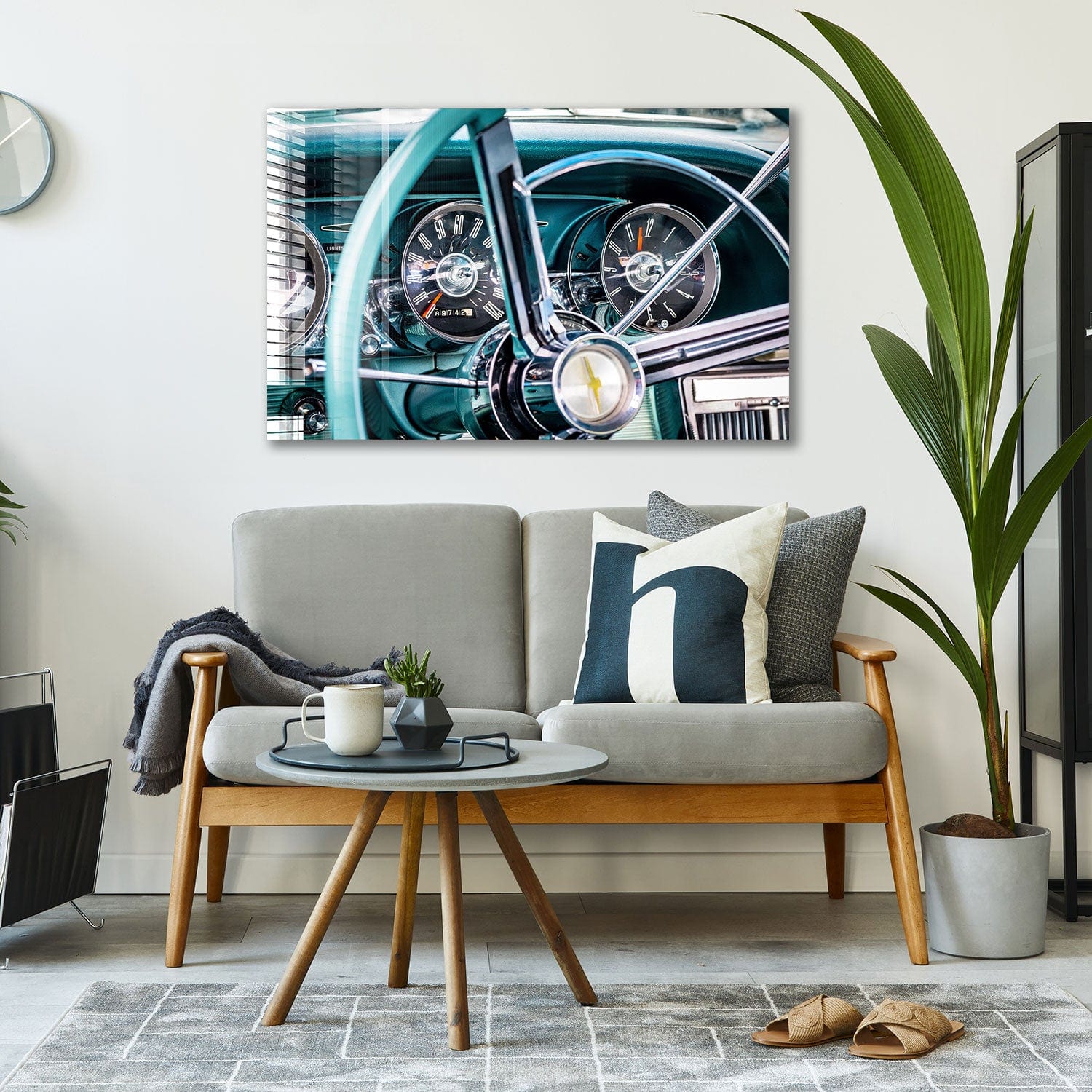 Artronauts Glass Print Nostalgic Car