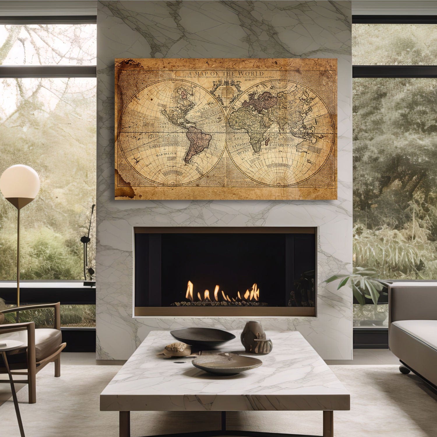 Artronauts Glass Print A Map Of The World