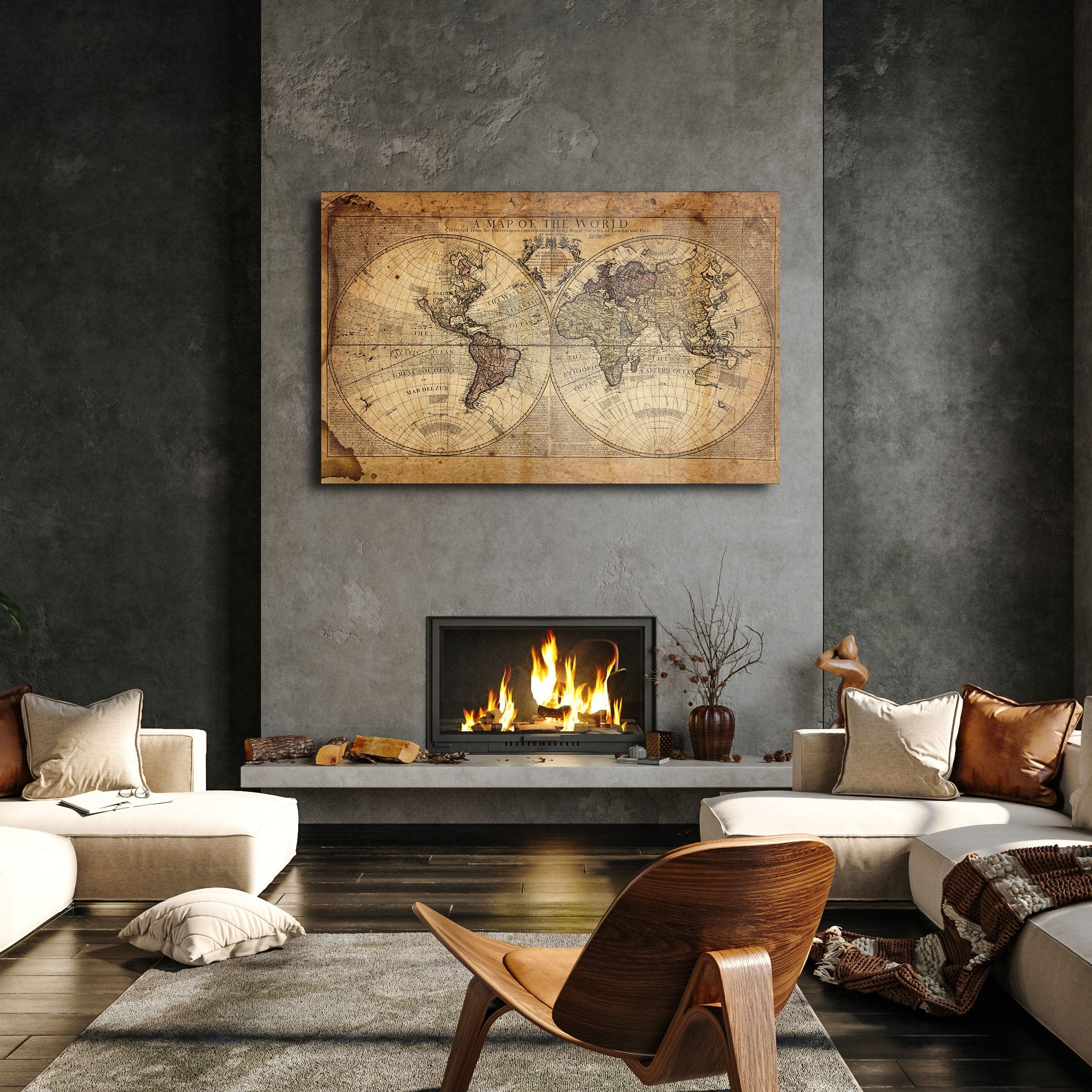 Artronauts Glass Print A Map Of The World