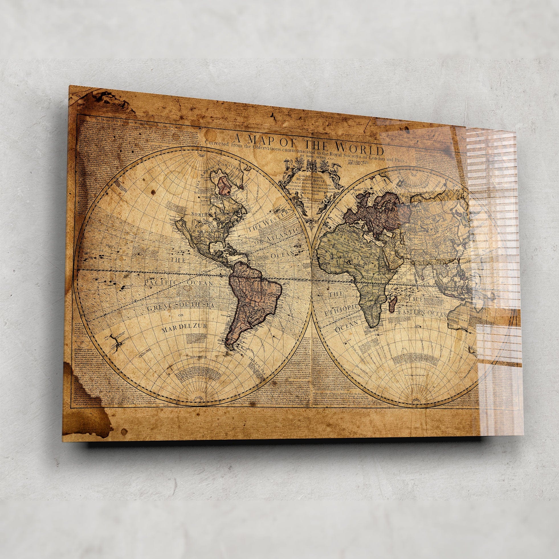 Artronauts Glass Print A Map Of The World