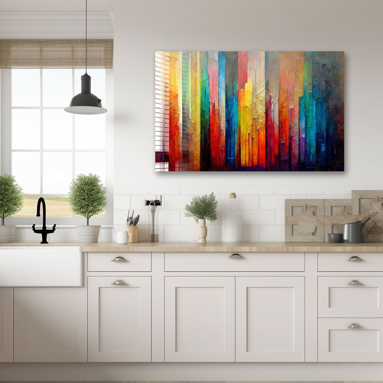 Artronauts Glass Print Painted Woods Vintage