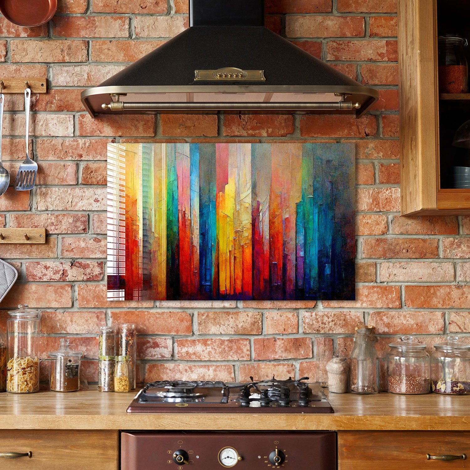 Artronauts Glass Print Painted Woods Vintage