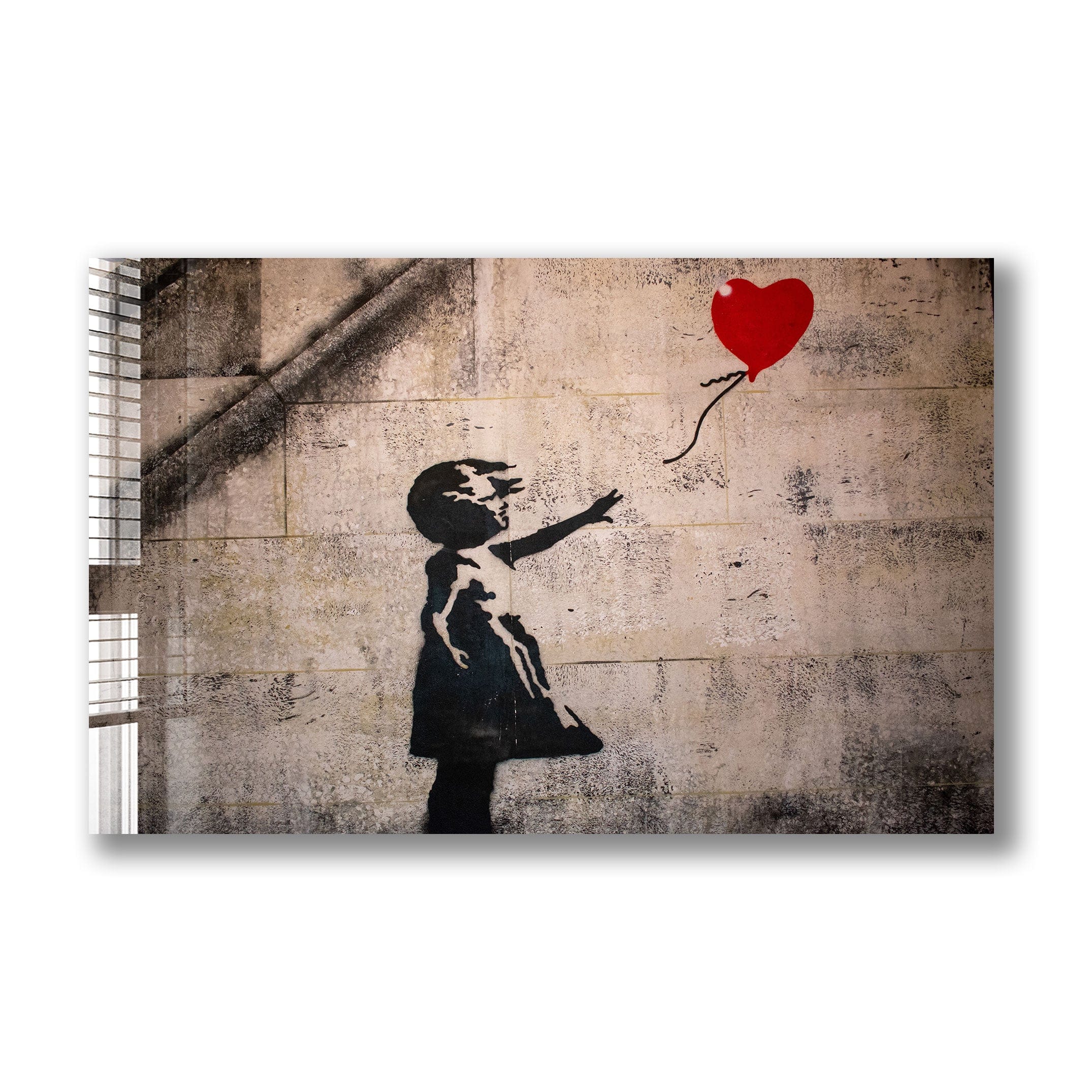Artronauts Glass Print Girl with Balloon - Banksy