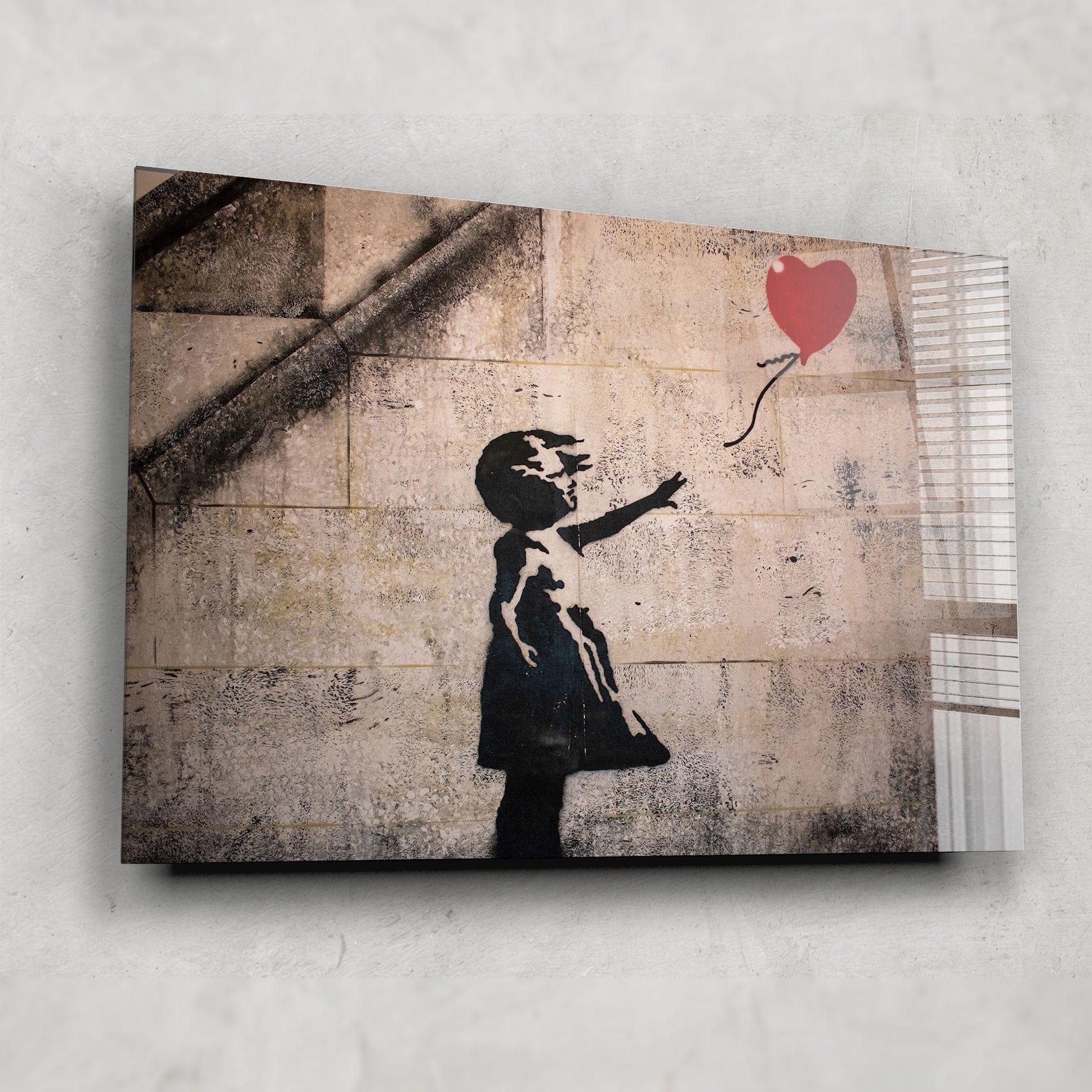 Artronauts Glass Print Girl with Balloon - Banksy
