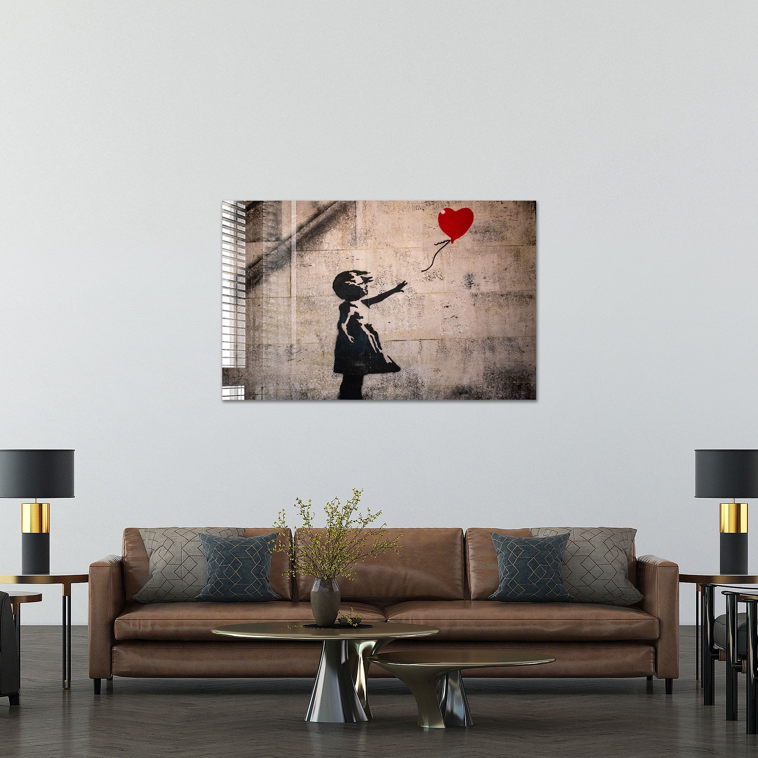 Artronauts Glass Print Girl with Balloon - Banksy