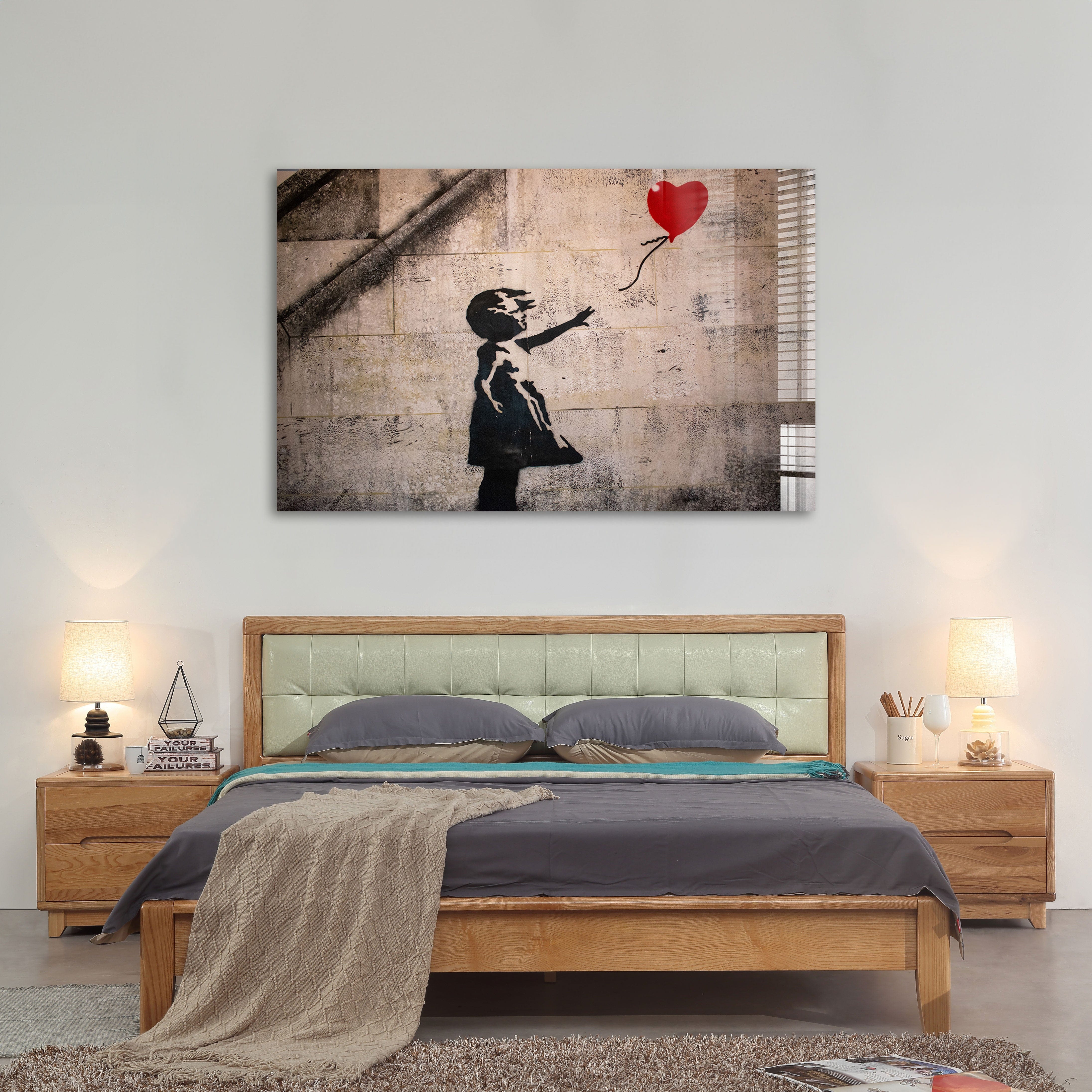 Artronauts Glass Print Girl with Balloon - Banksy
