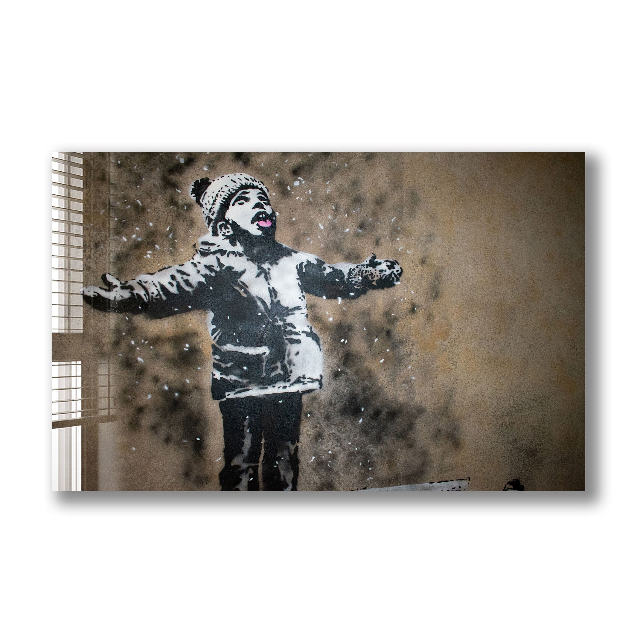 Artronauts Glass Print Season's Greetings - Banksy