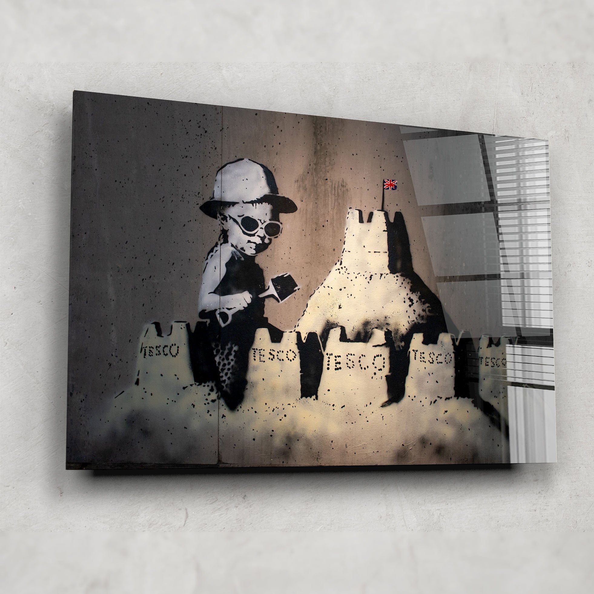 Artronauts Glass Print Tesco Sandcastles - Banksy