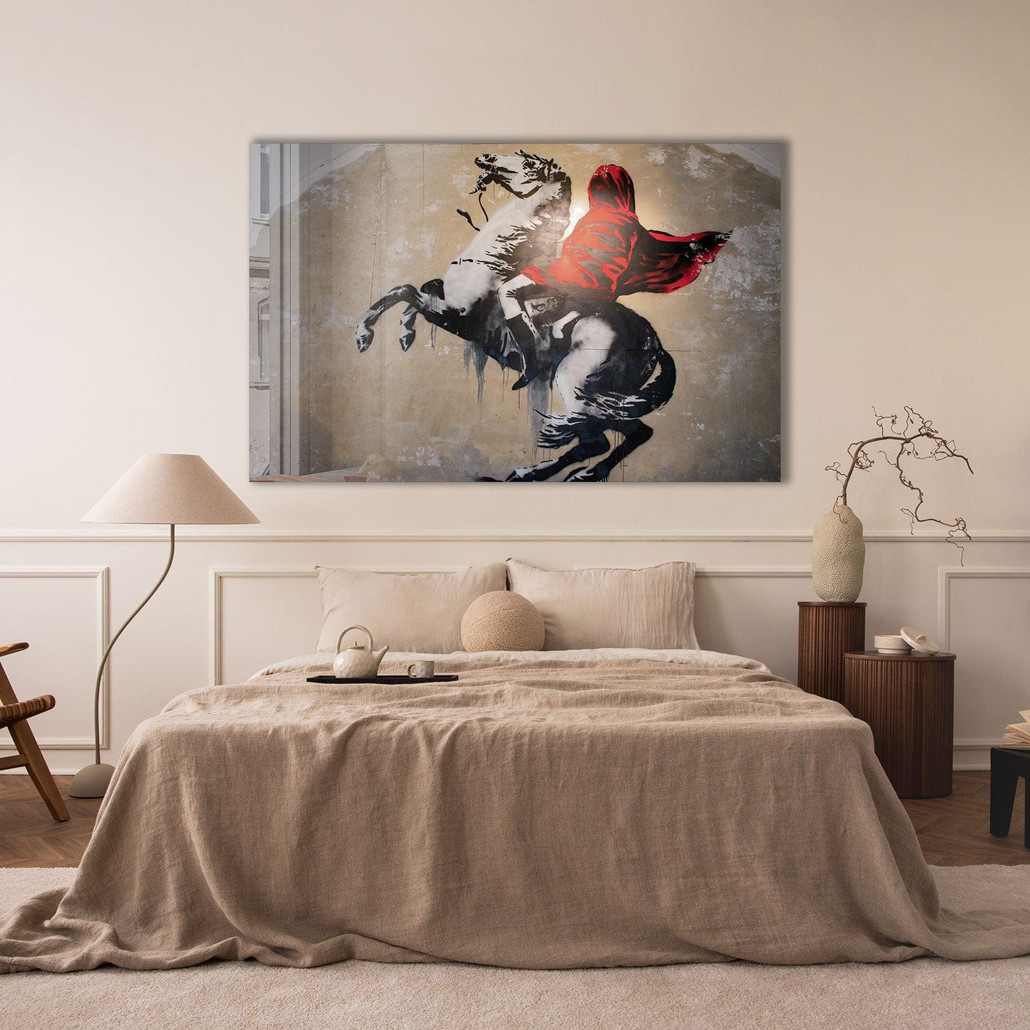 Artronauts Glass Print Napoleon - Banksy