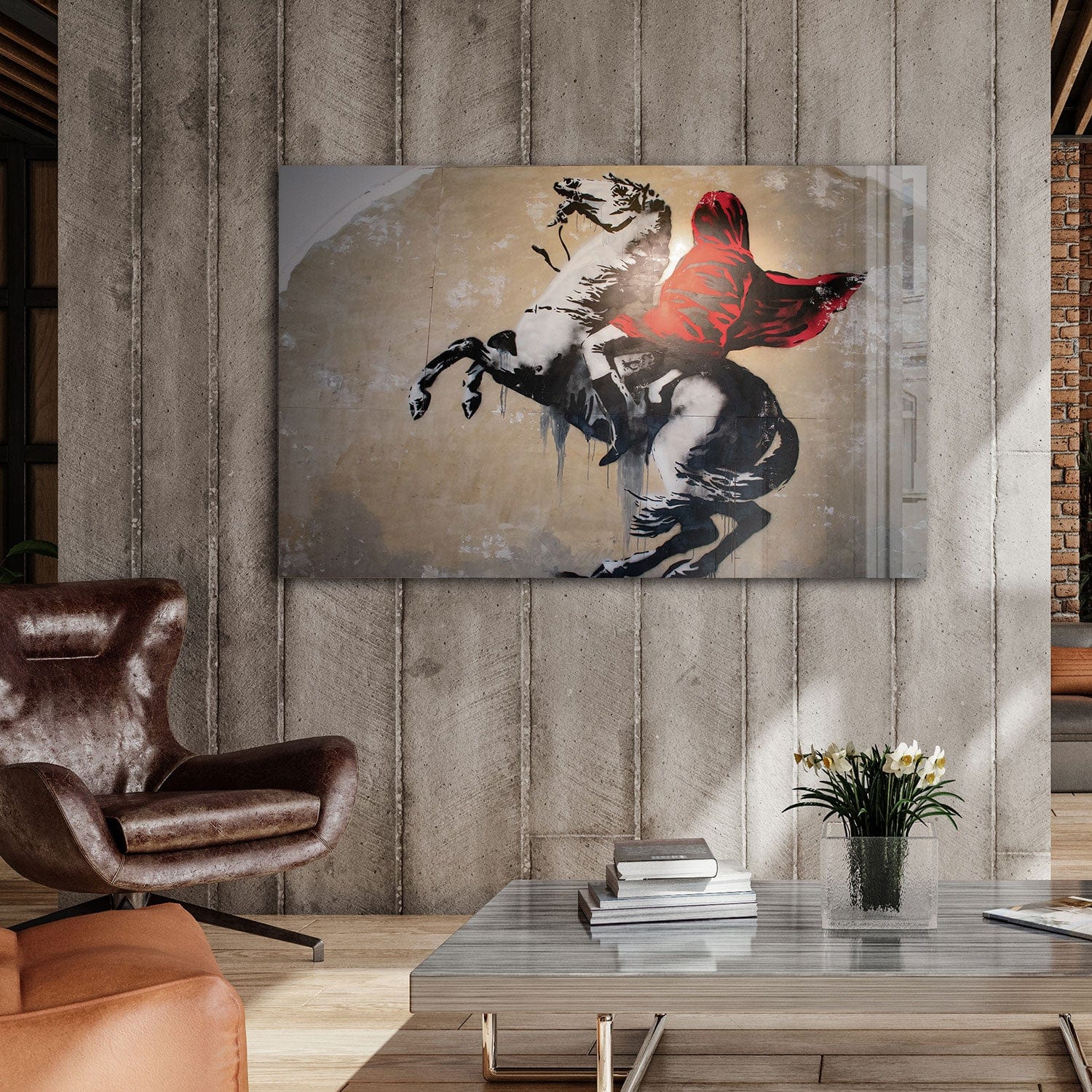 Artronauts Glass Print Napoleon - Banksy