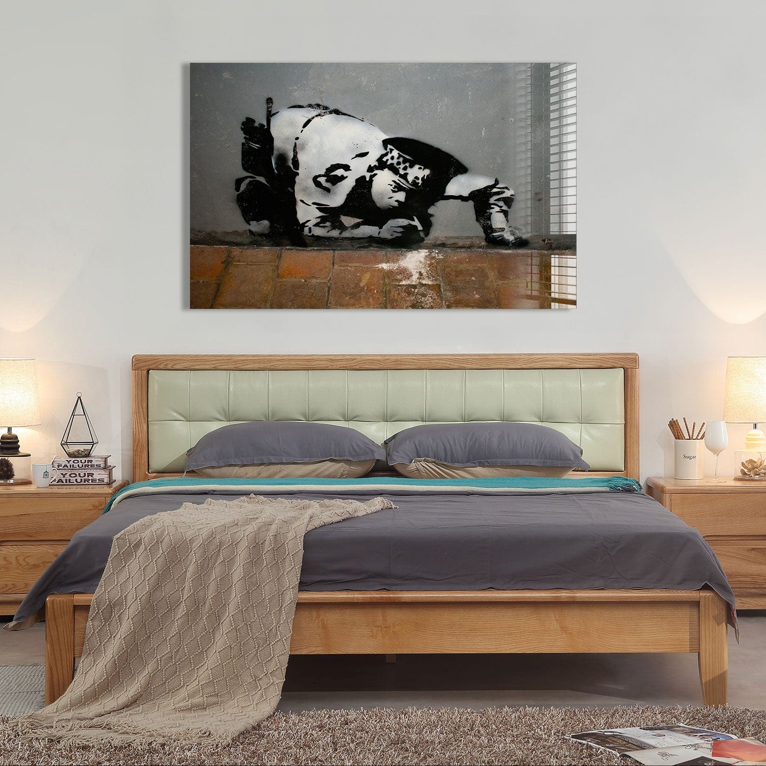 Artronauts Glass Print Snorting Copper - Banksy