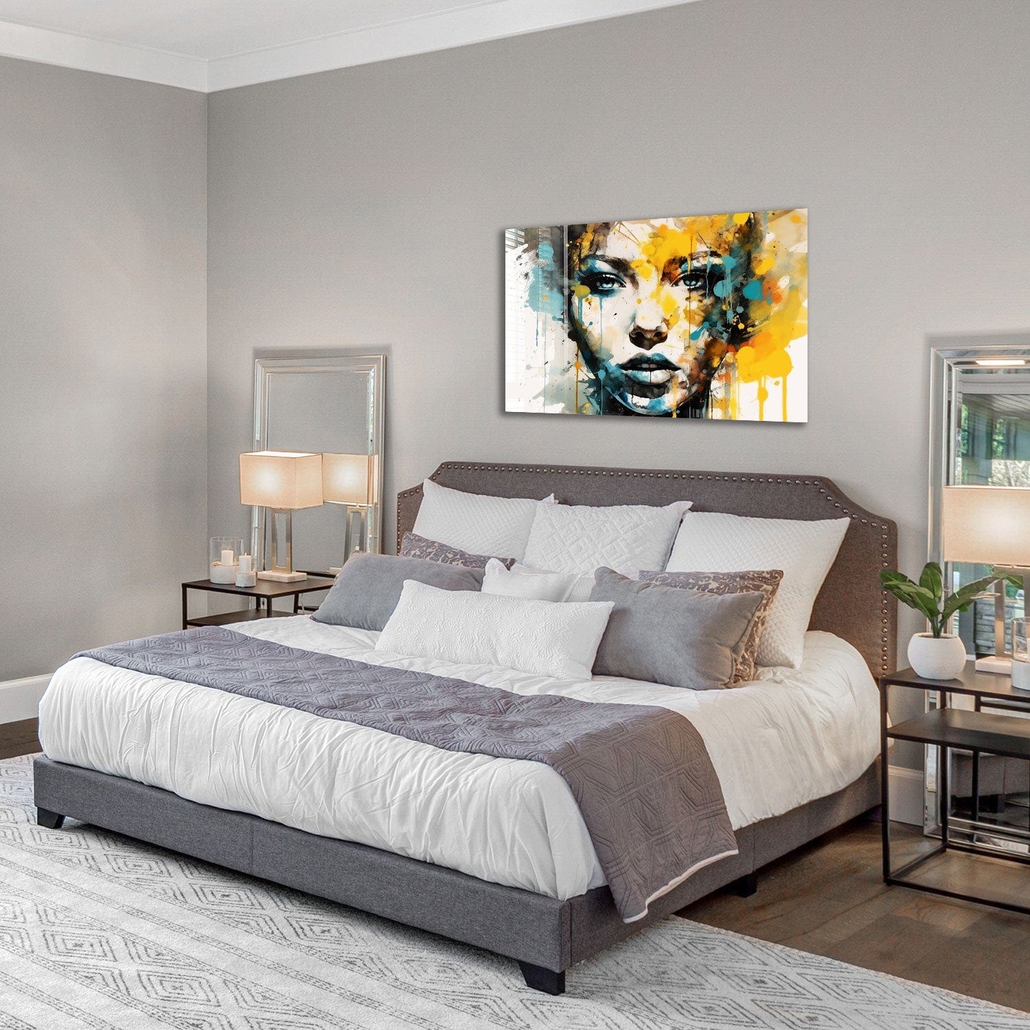 Artronauts Glass Print Illustration Girl