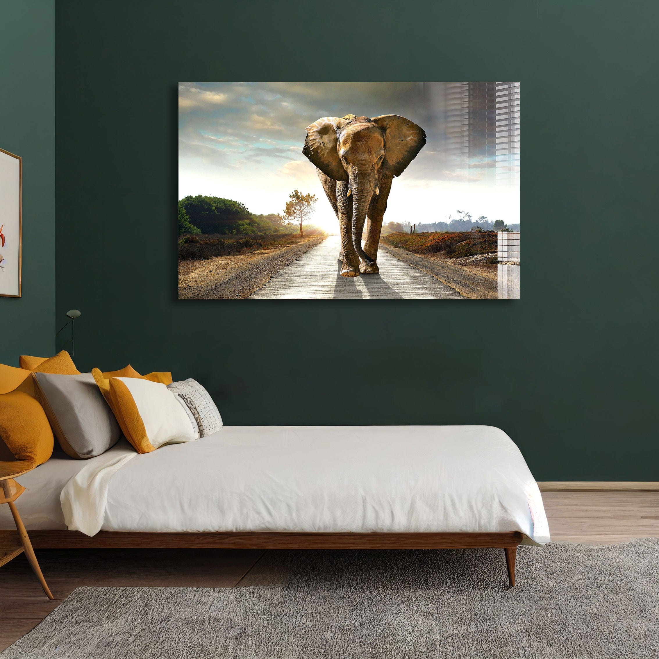 Artronauts Glass Print Lonely Elephant