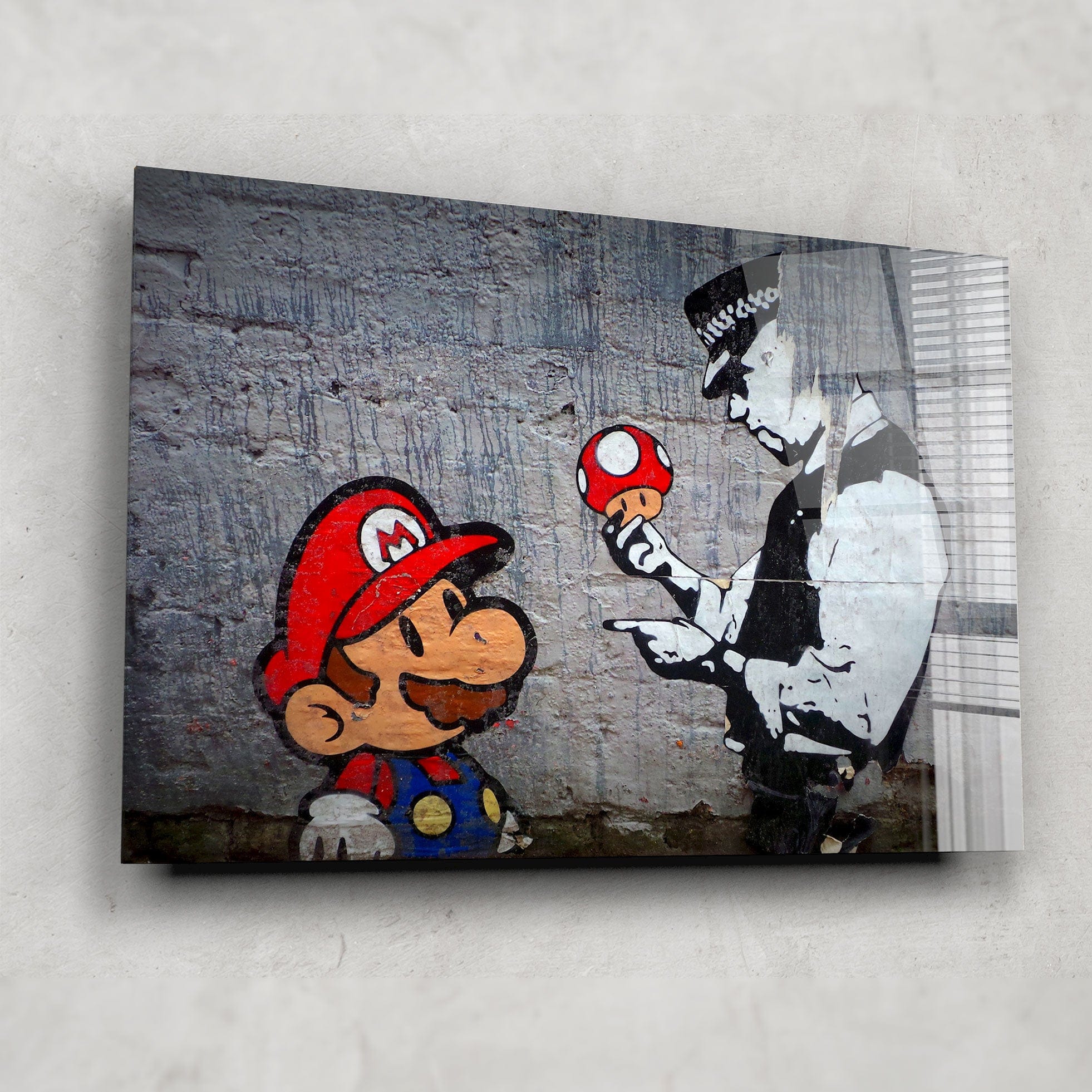 Artronauts Glass Print Super Mario - Banksy
