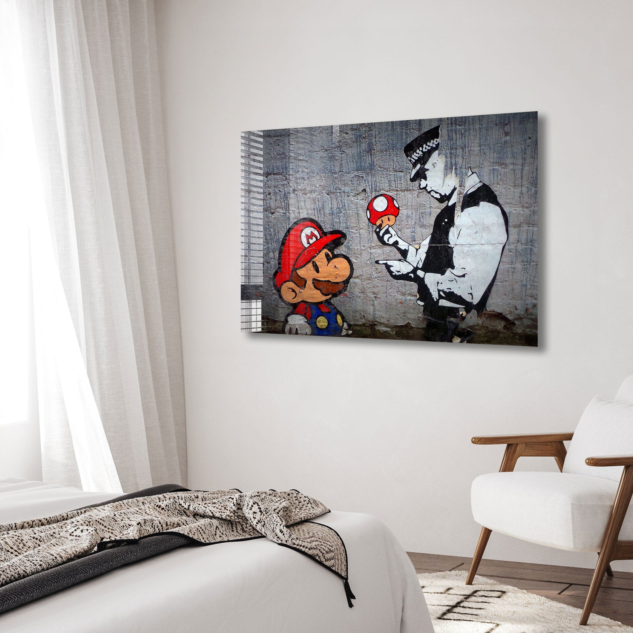 Artronauts Glass Print Super Mario - Banksy