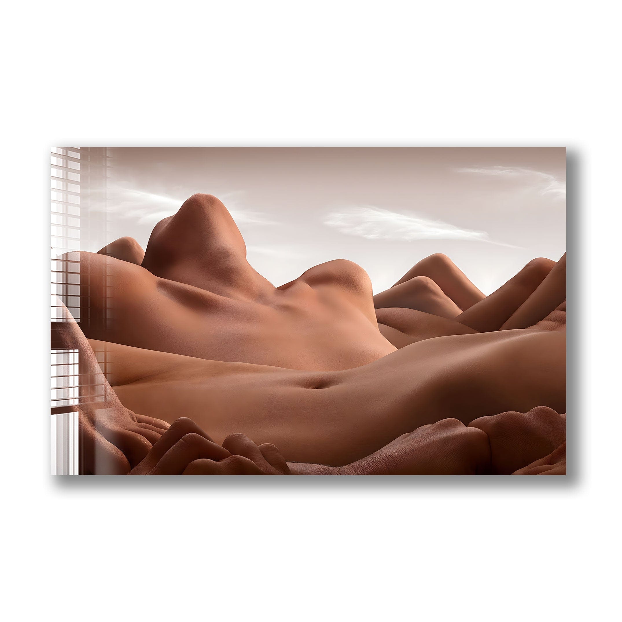Artronauts Glass Print Valley of The Reclining Woman
