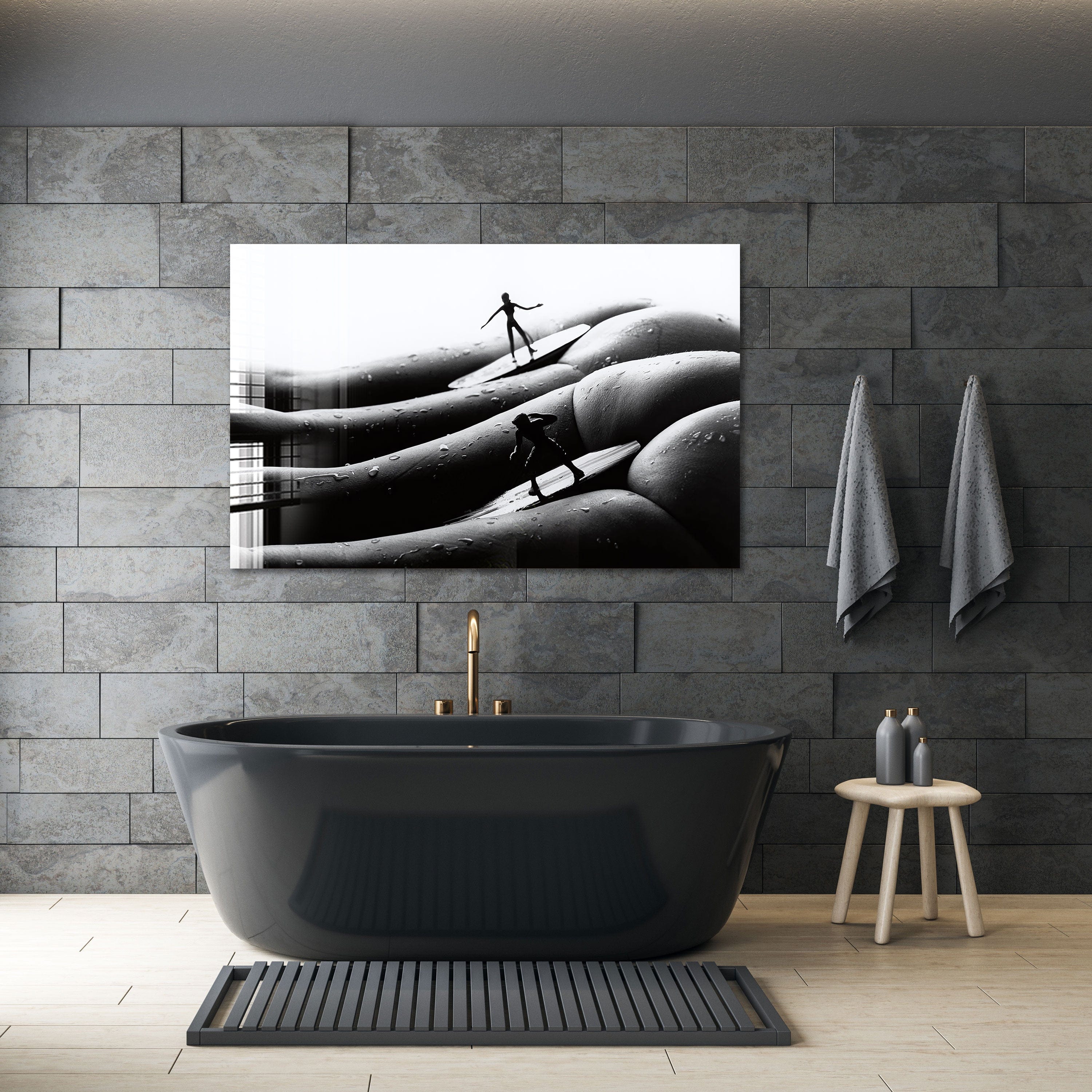 Artronauts Glass Print Body Surfers