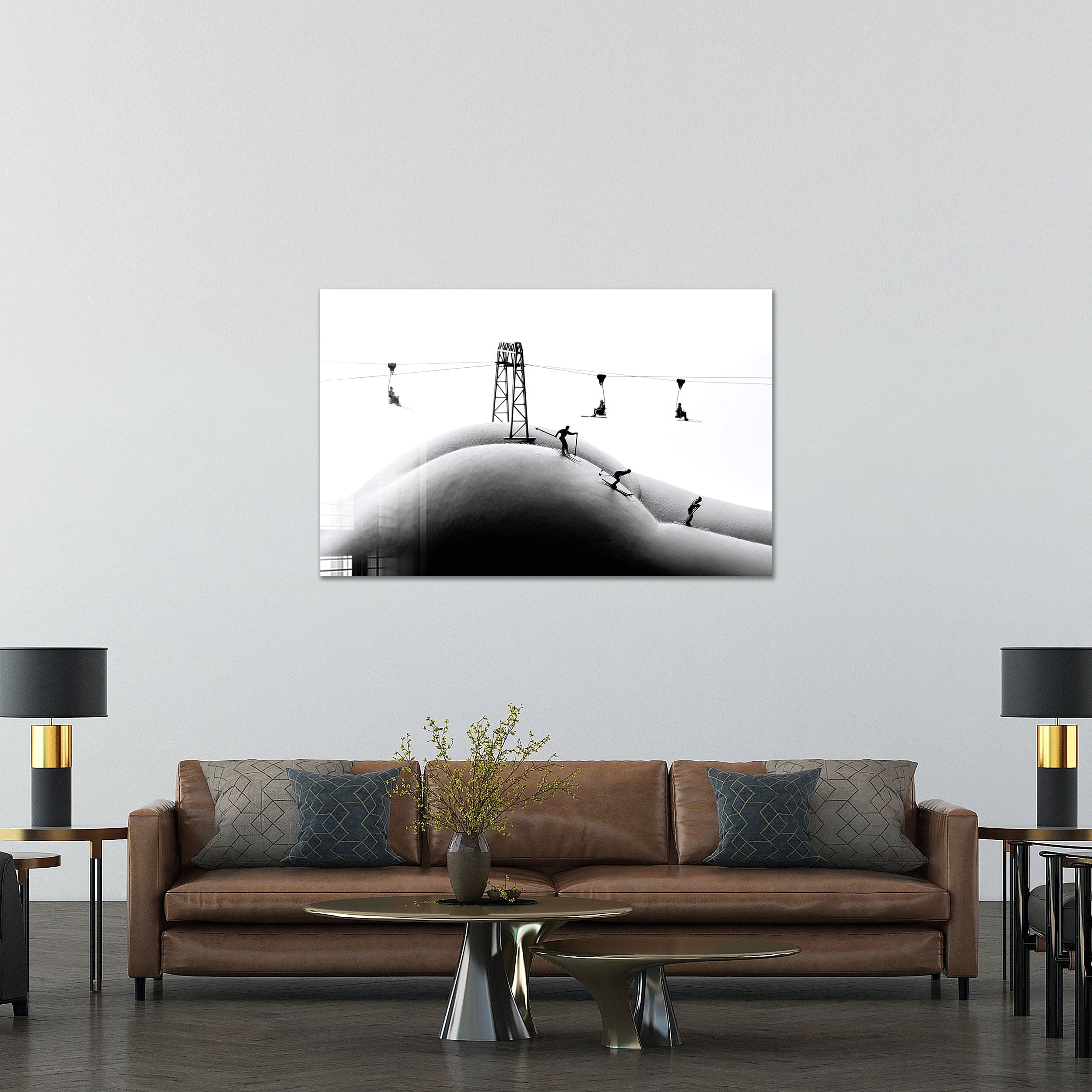 Artronauts Glass Print Skiing on The Body III