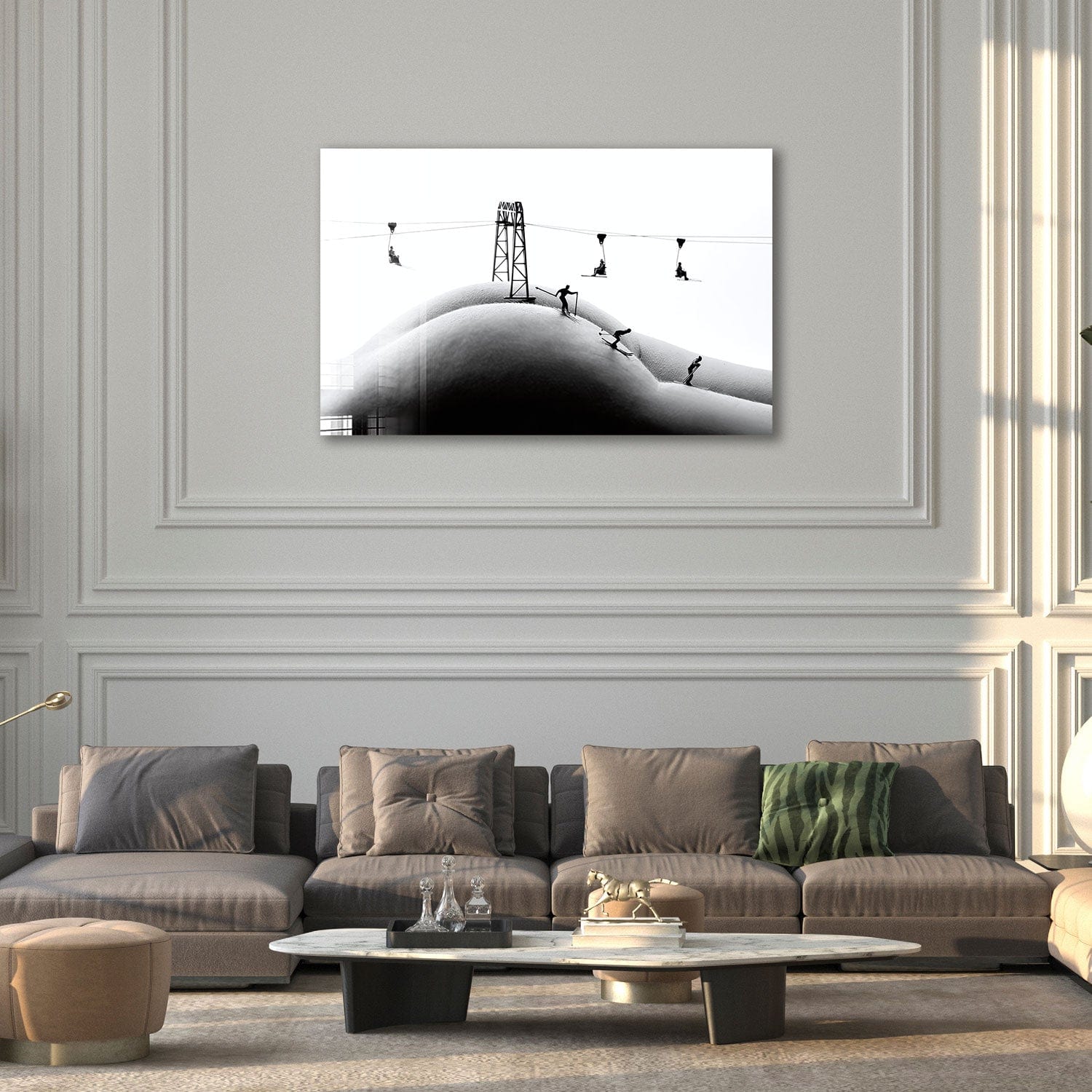 Artronauts Glass Print Skiing on The Body III