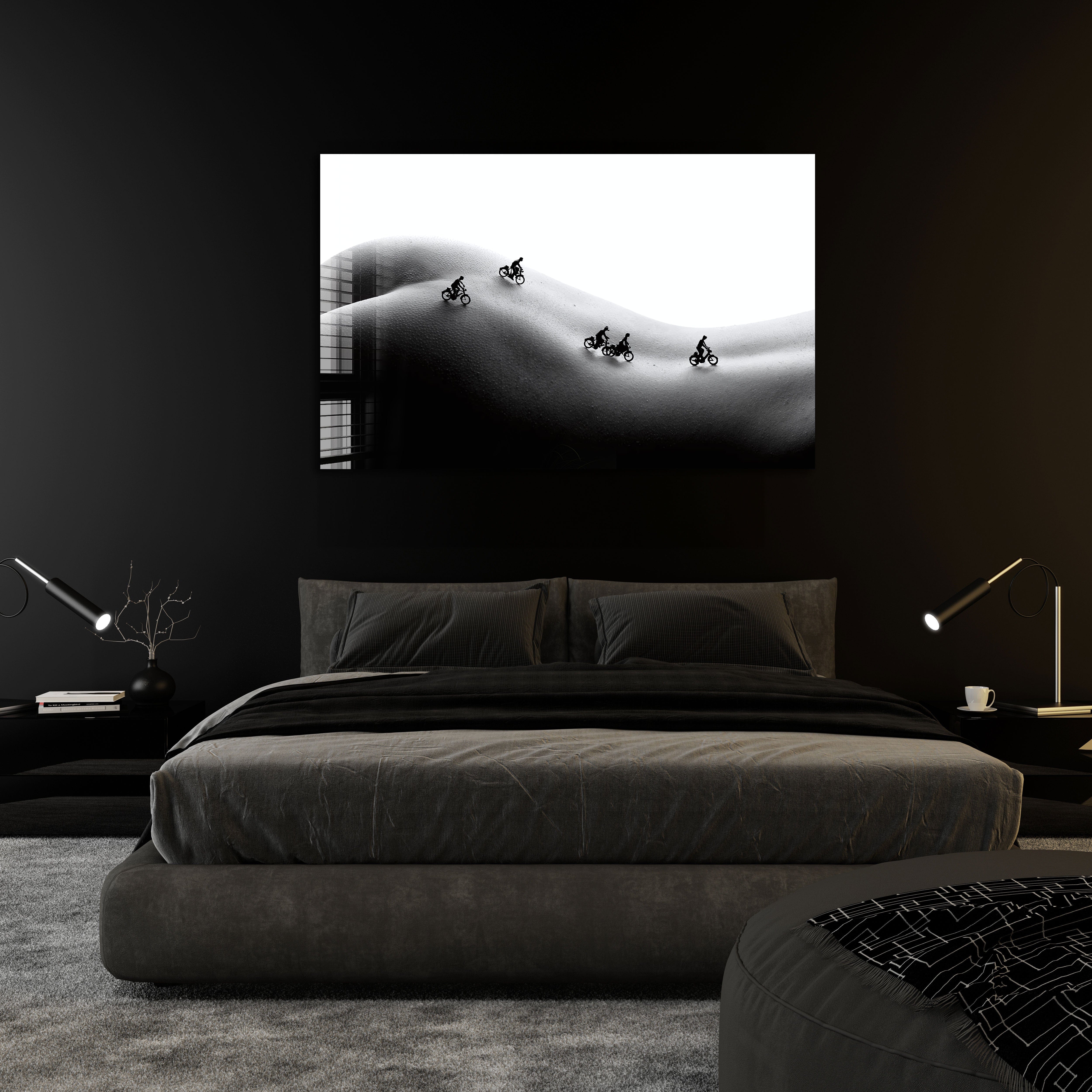 Artronauts Glass Print Motorcycling on The Body