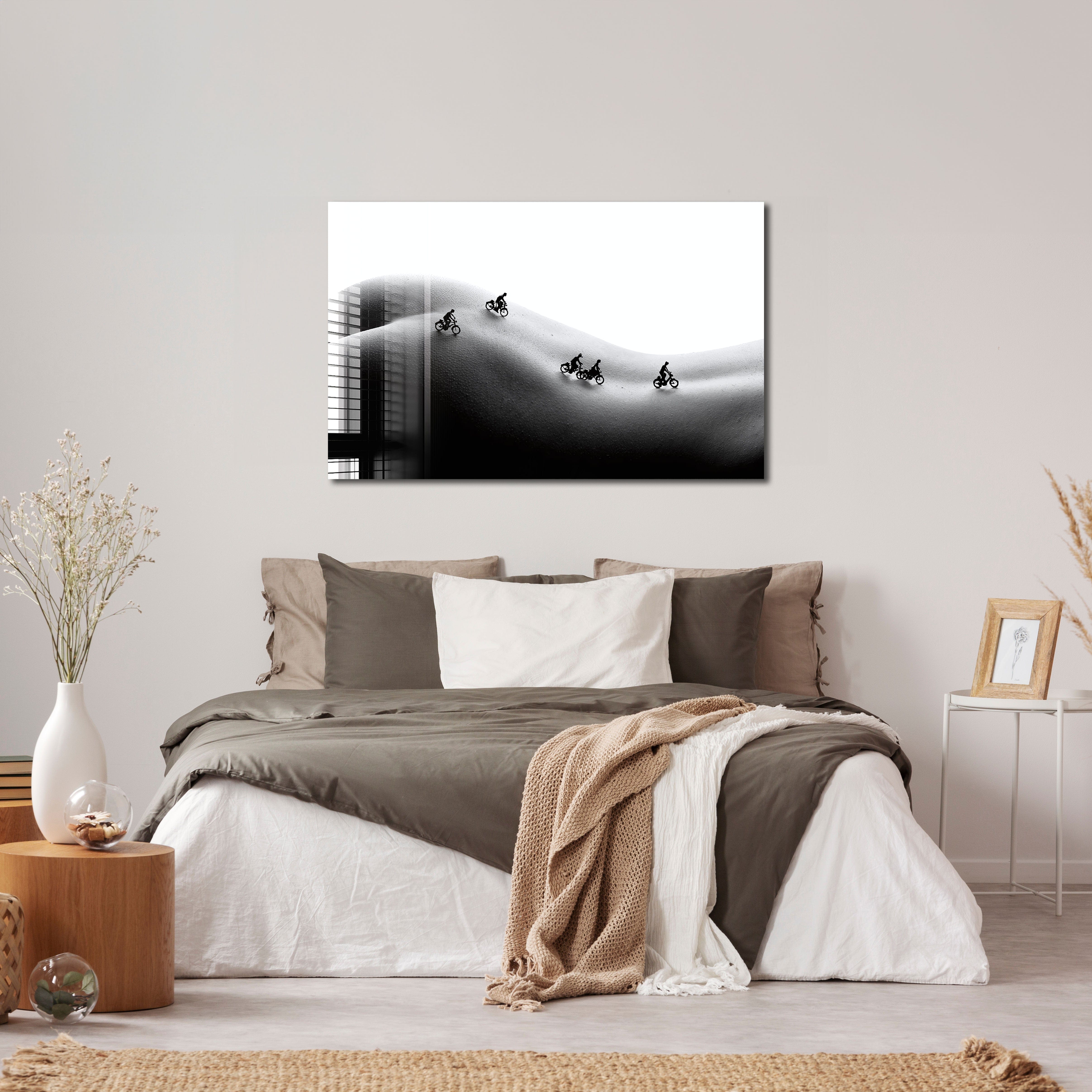 Artronauts Glass Print Motorcycling on The Body