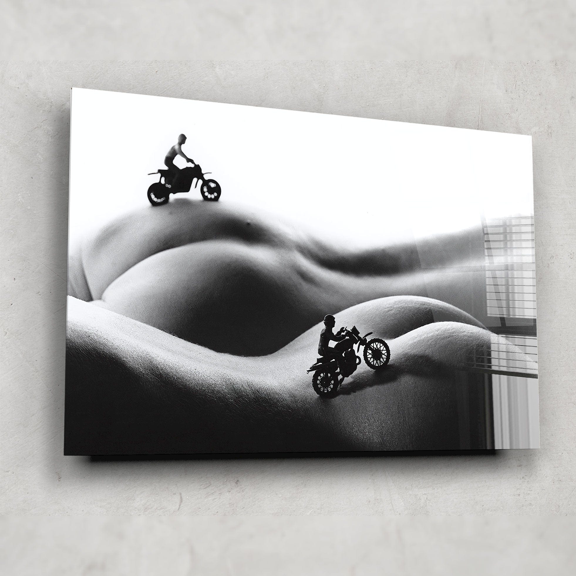 Artronauts Glass Print Motorcycling on The Body II