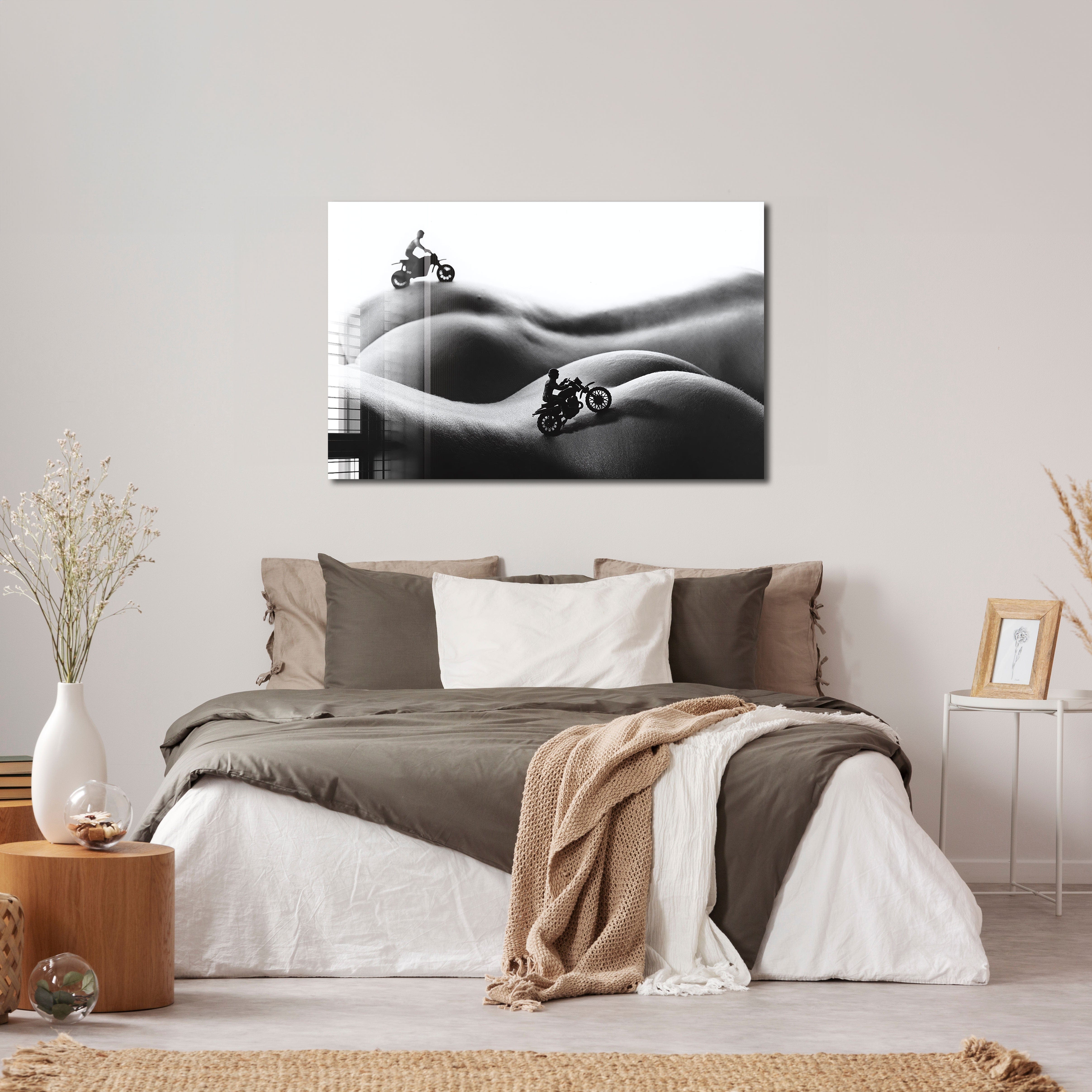 Artronauts Glass Print Motorcycling on The Body II