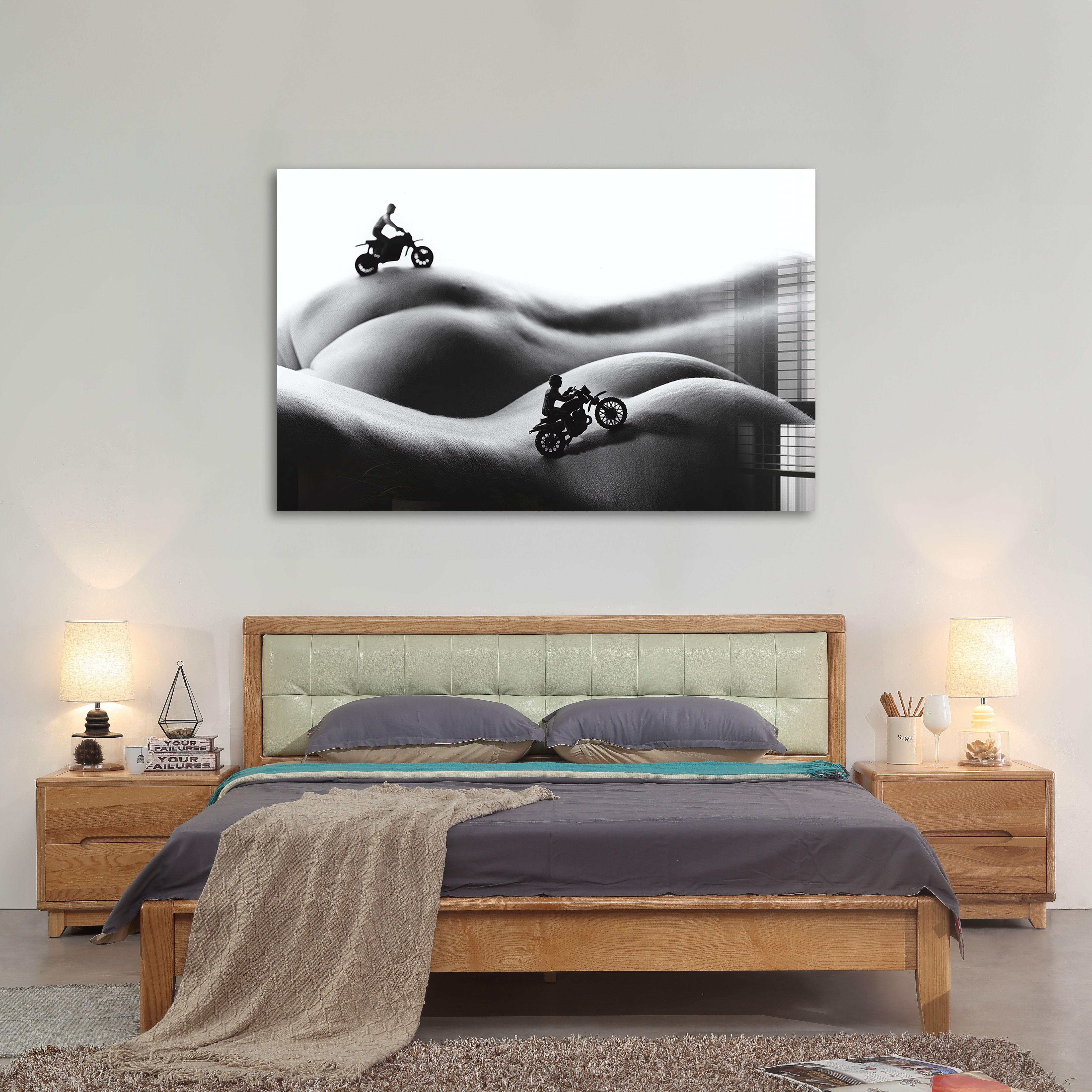 Artronauts Glass Print Motorcycling on The Body II