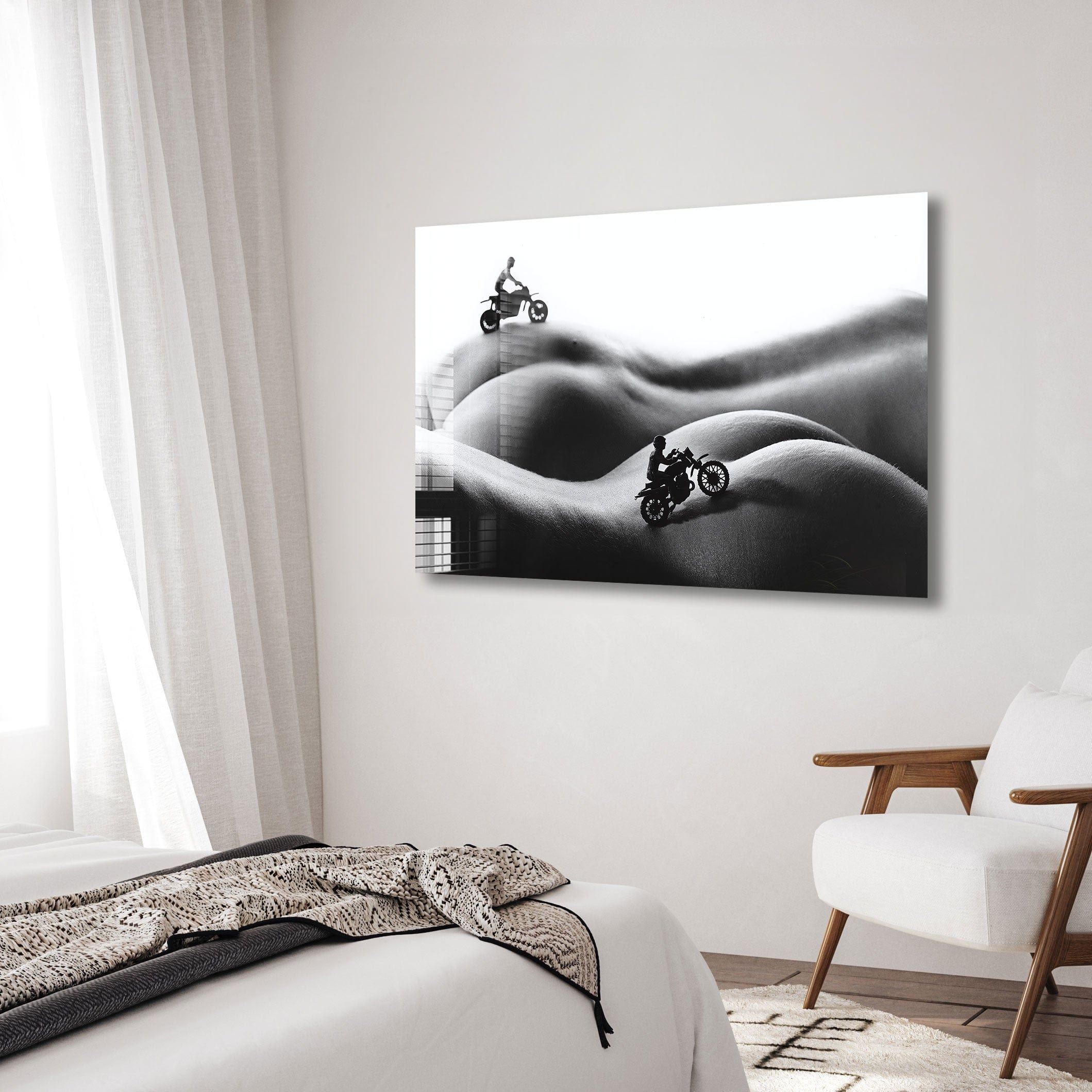 Artronauts Glass Print Motorcycling on The Body II