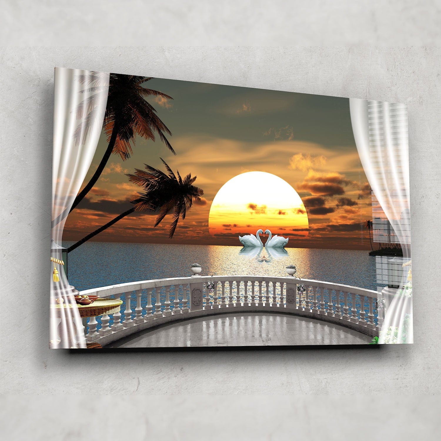 Artronauts Glass Print Sunset in Balcony