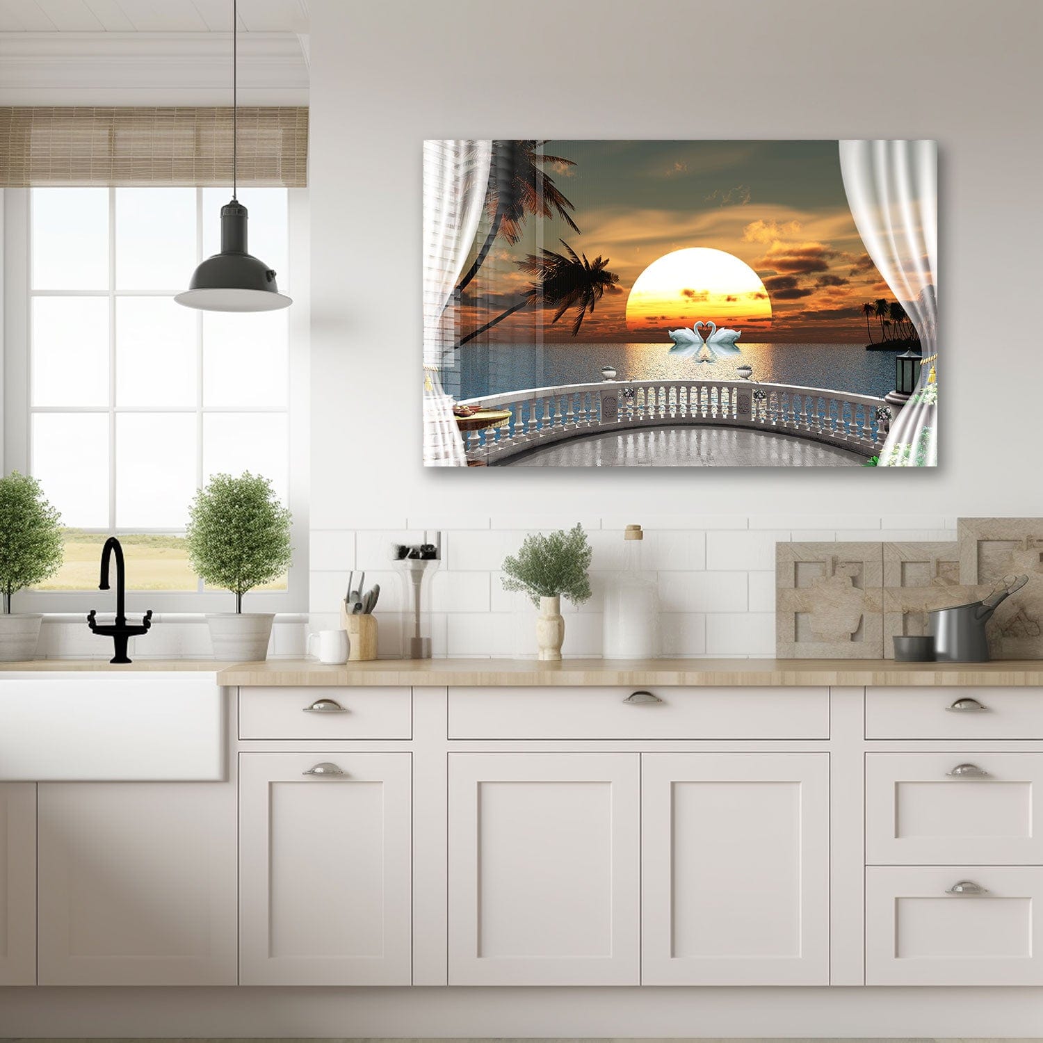 Artronauts Glass Print Sunset in Balcony