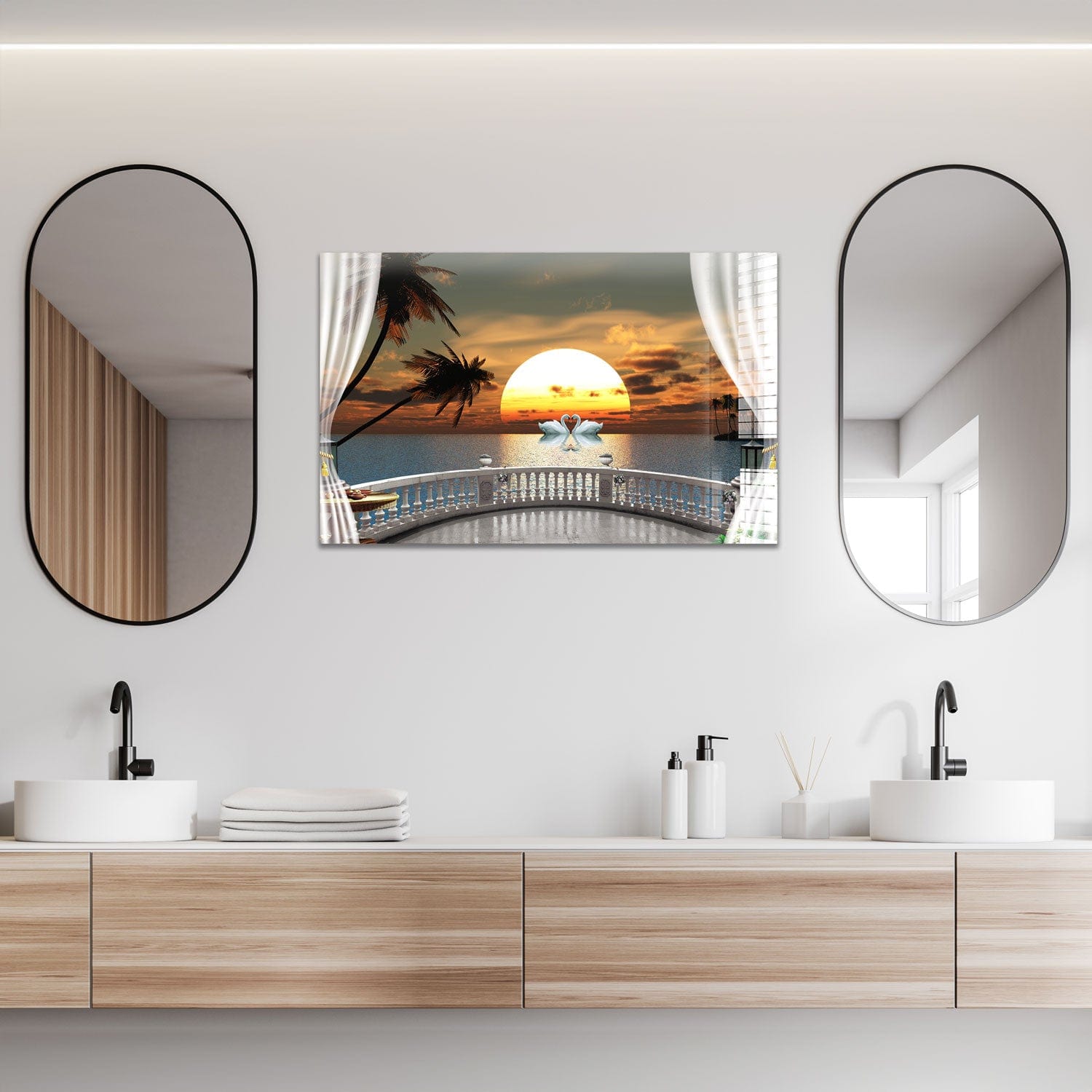 Artronauts Glass Print Sunset in Balcony