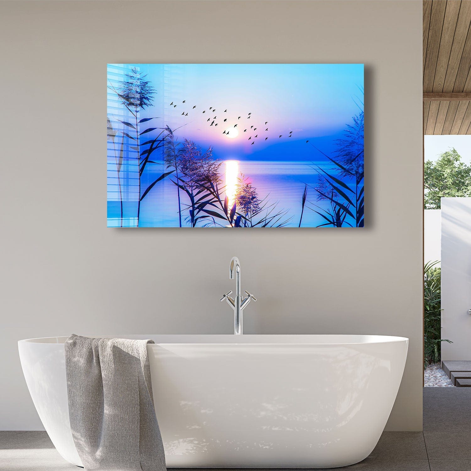 Artronauts Glass Print Sunset Seaside