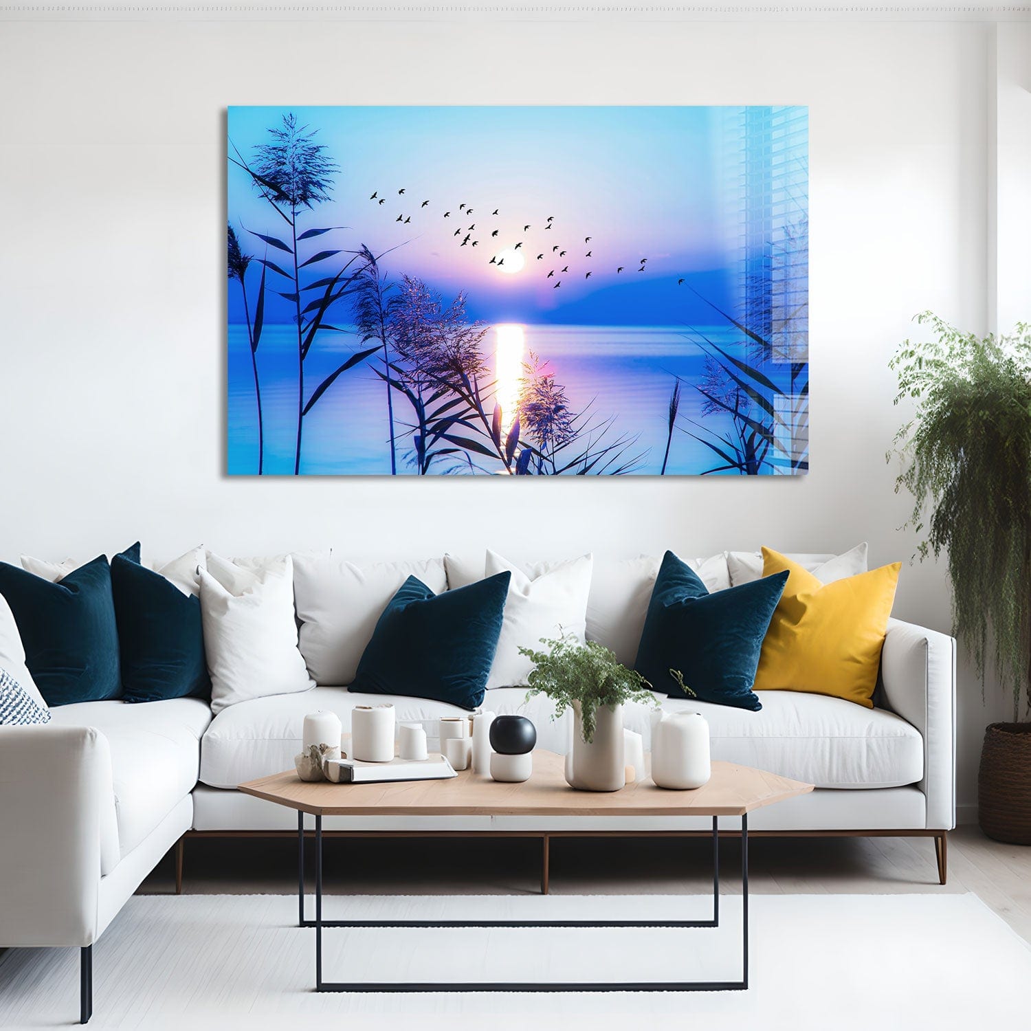 Artronauts Glass Print Sunset Seaside