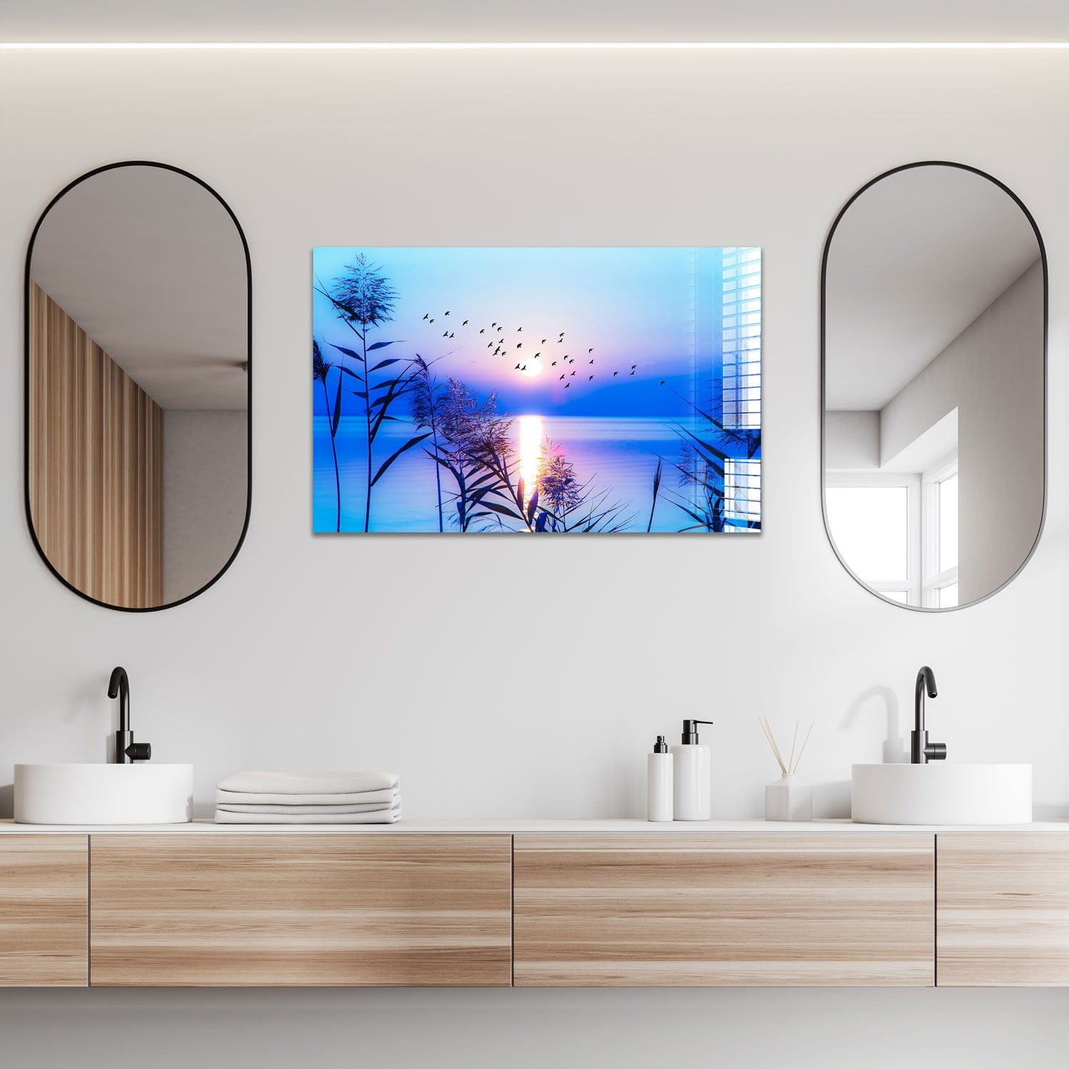 Artronauts Glass Print Sunset Seaside