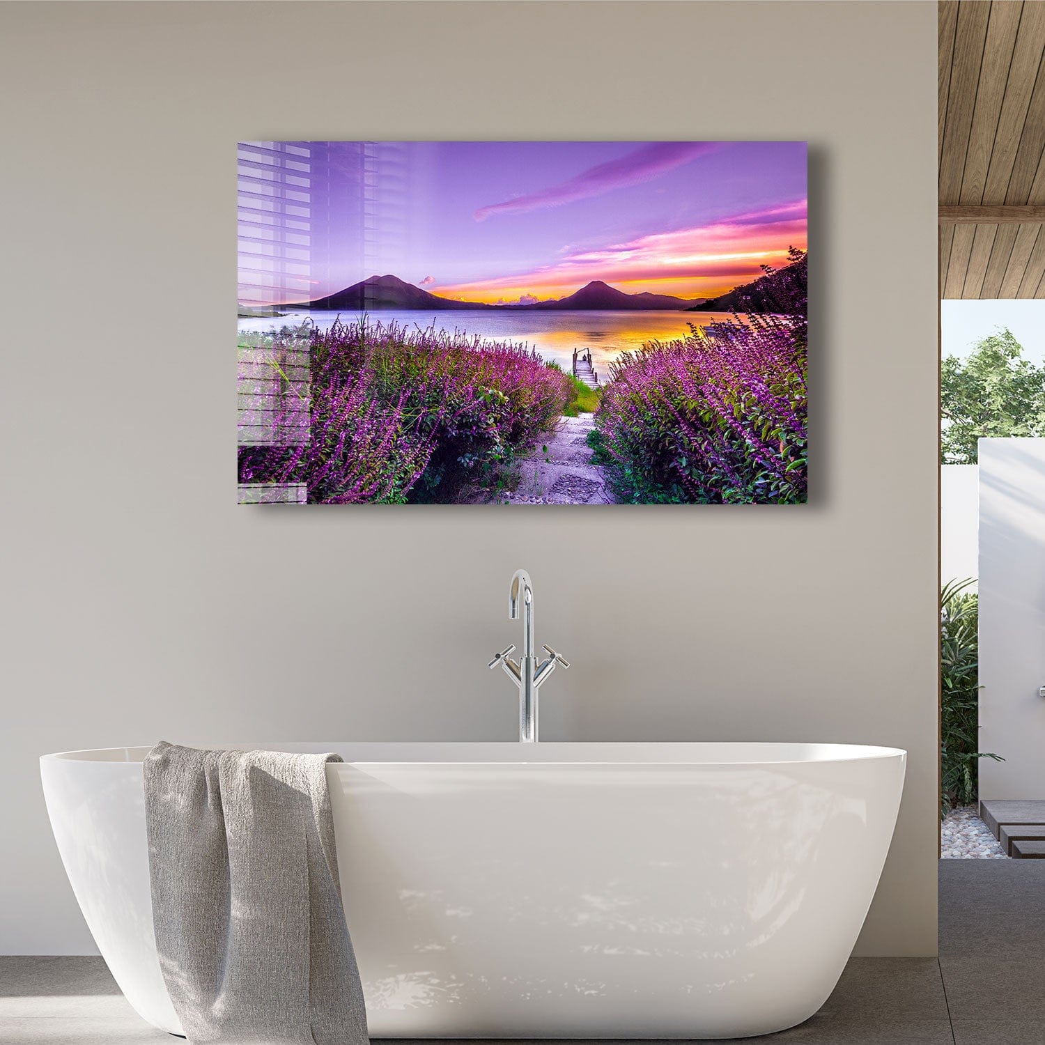 Artronauts Glass Print Sunset in Purple