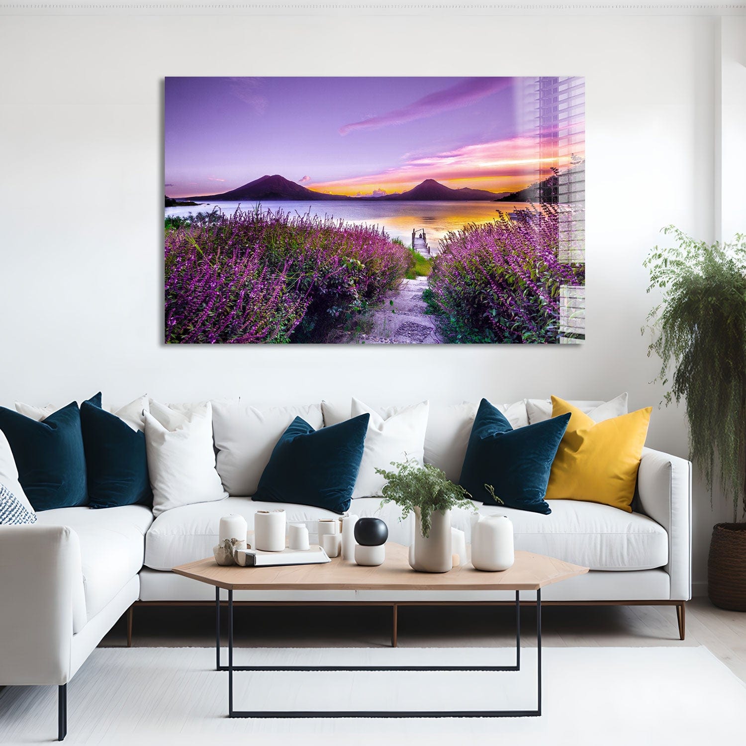 Artronauts Glass Print Sunset in Purple