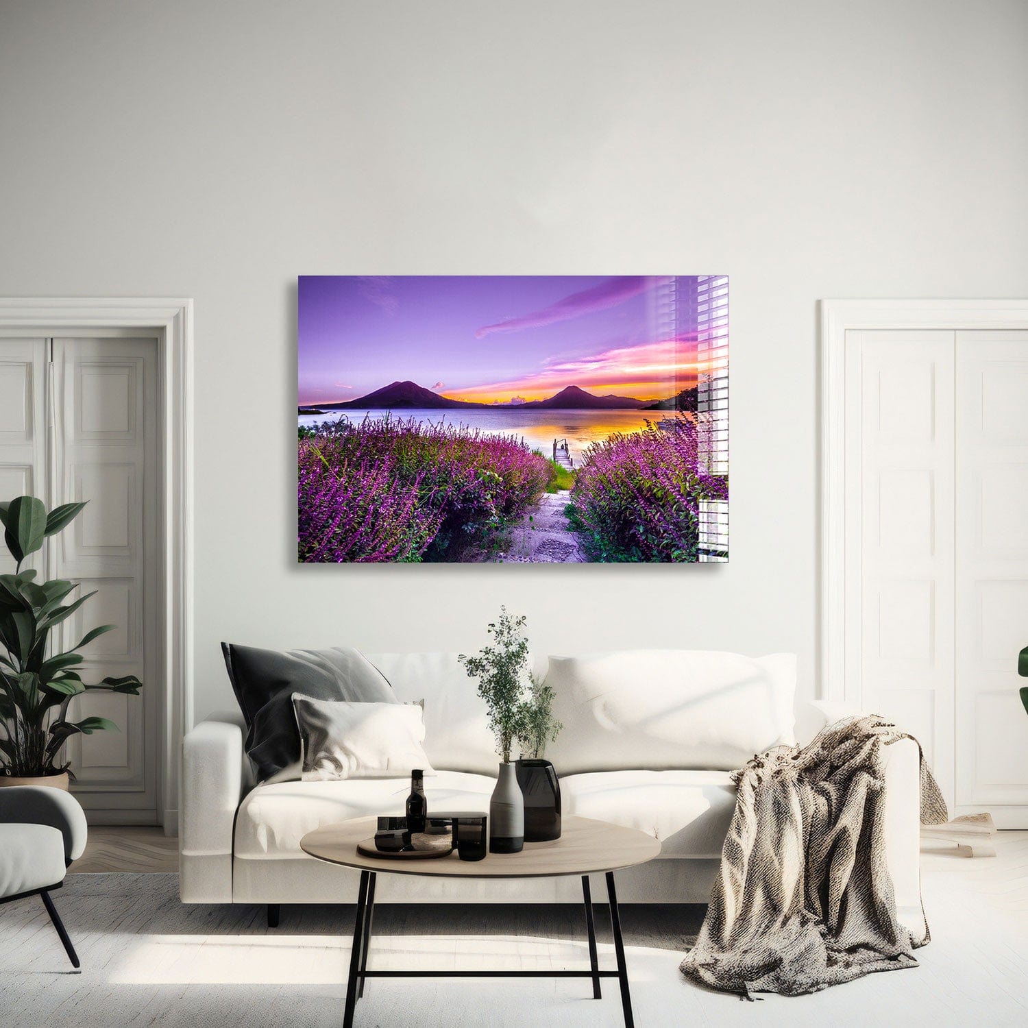 Artronauts Glass Print 60x90 Sunset in Purple