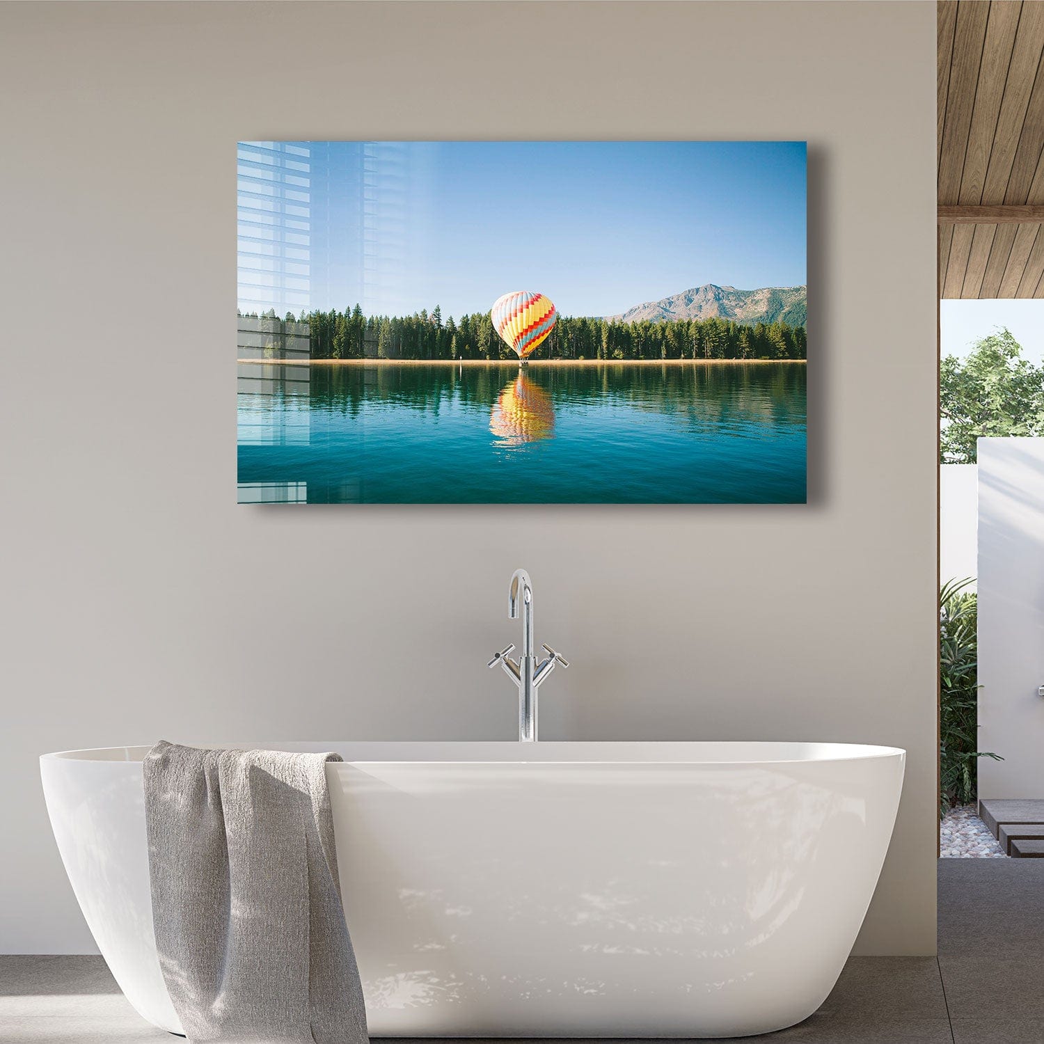 Artronauts Glass Print Balloon in River