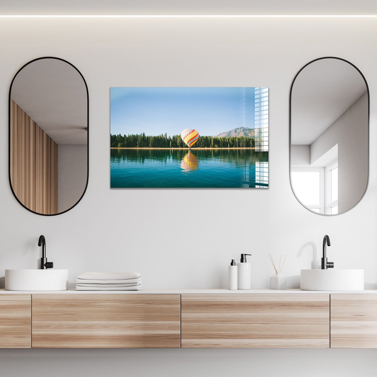 Artronauts Glass Print Balloon in River