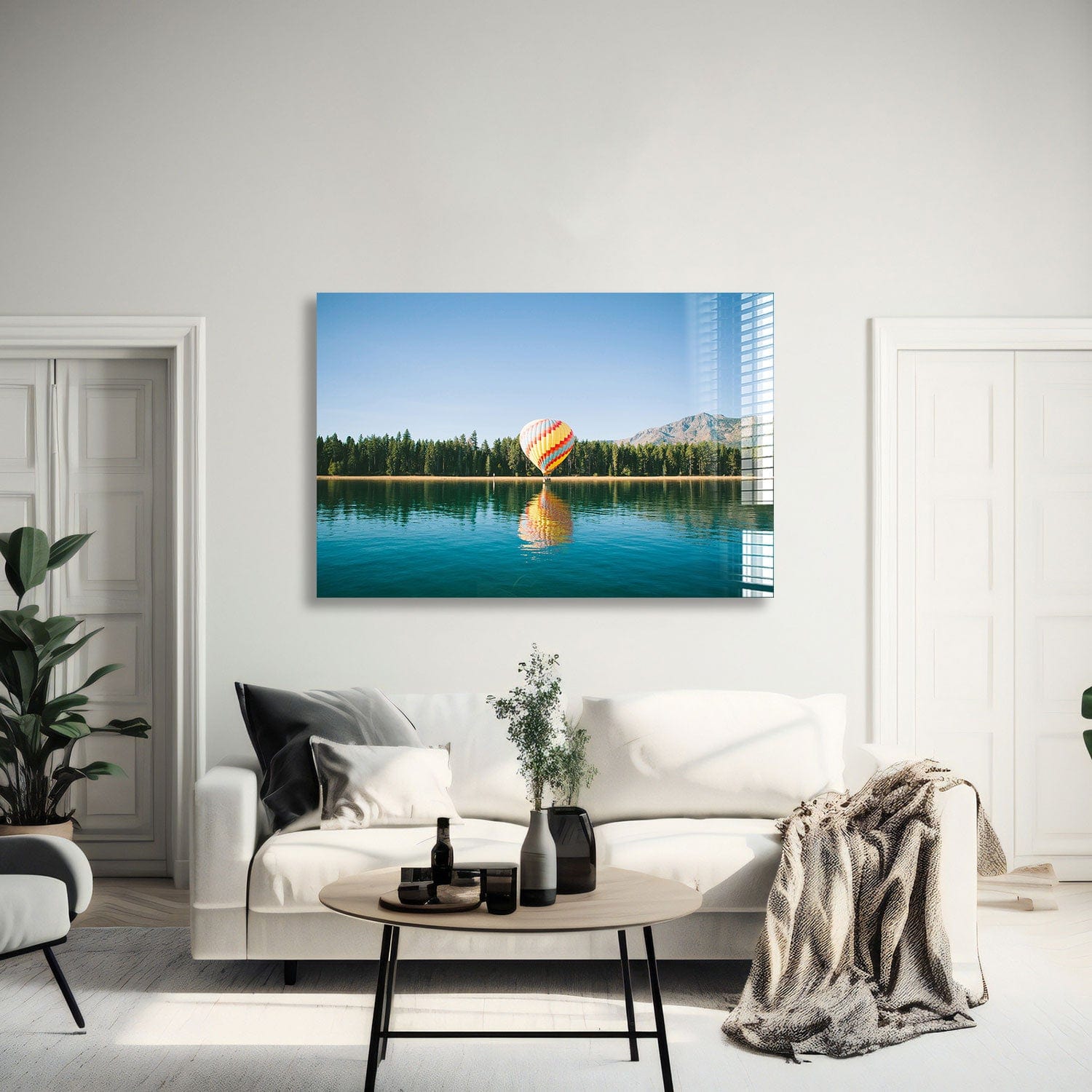 Artronauts Glass Print 60x90 Balloon in River