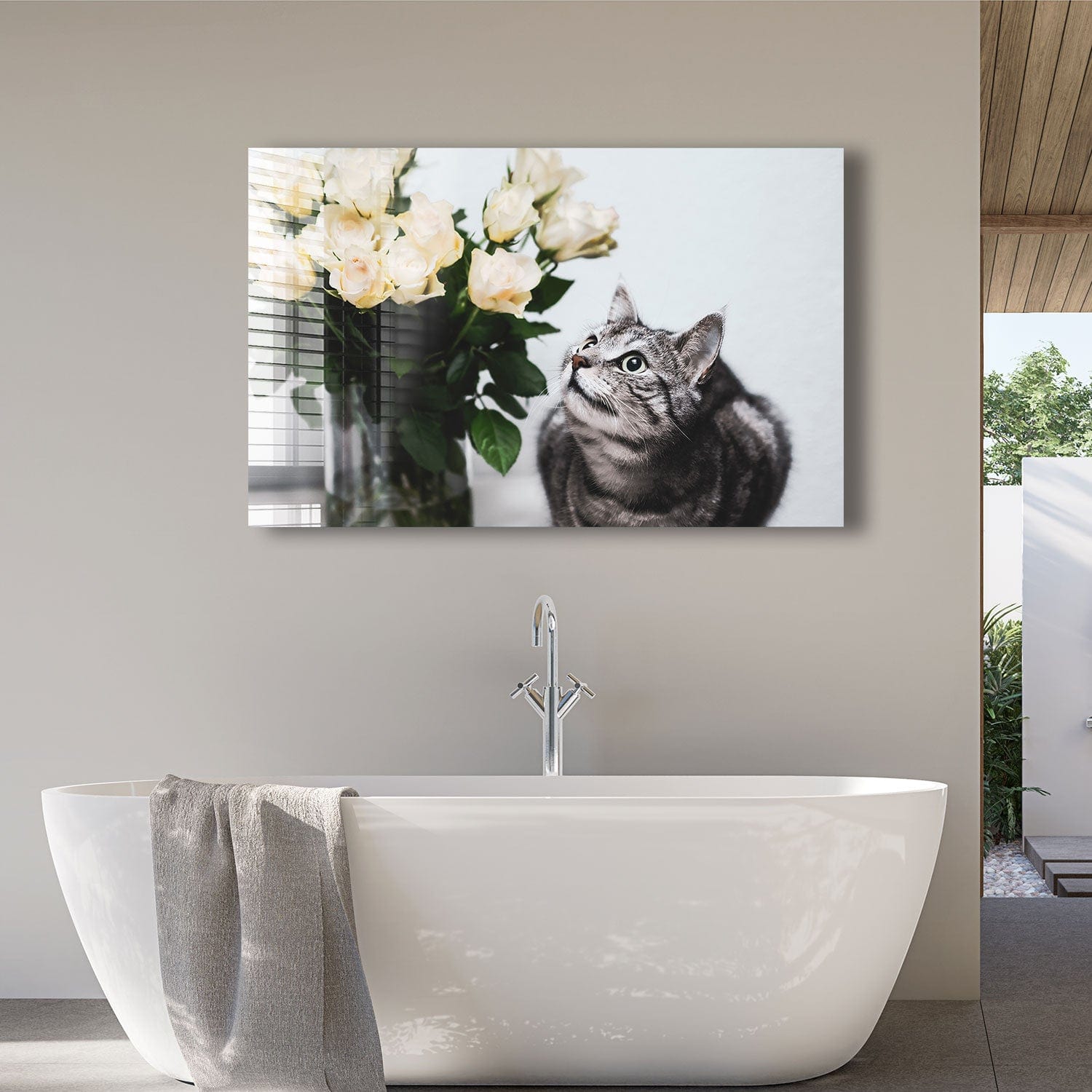 Artronauts Glass Print Romantic Cat