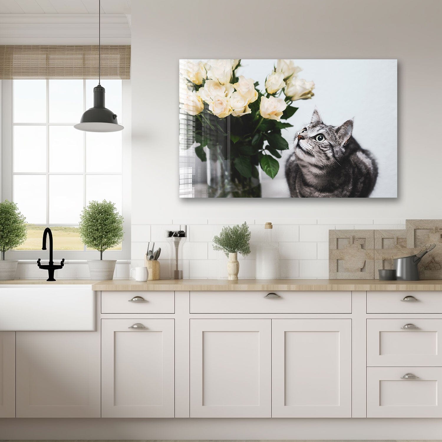 Artronauts Glass Print Romantic Cat