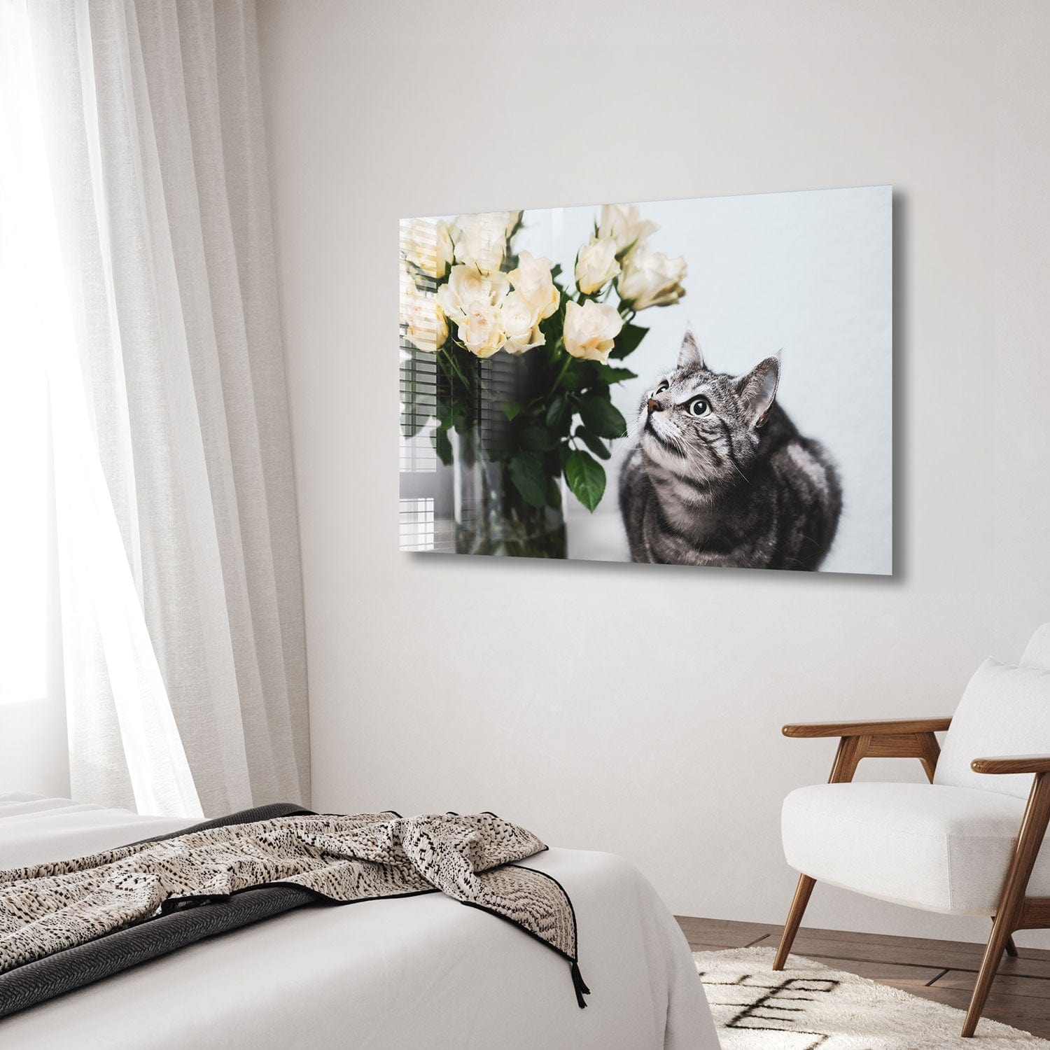 Artronauts Glass Print Romantic Cat