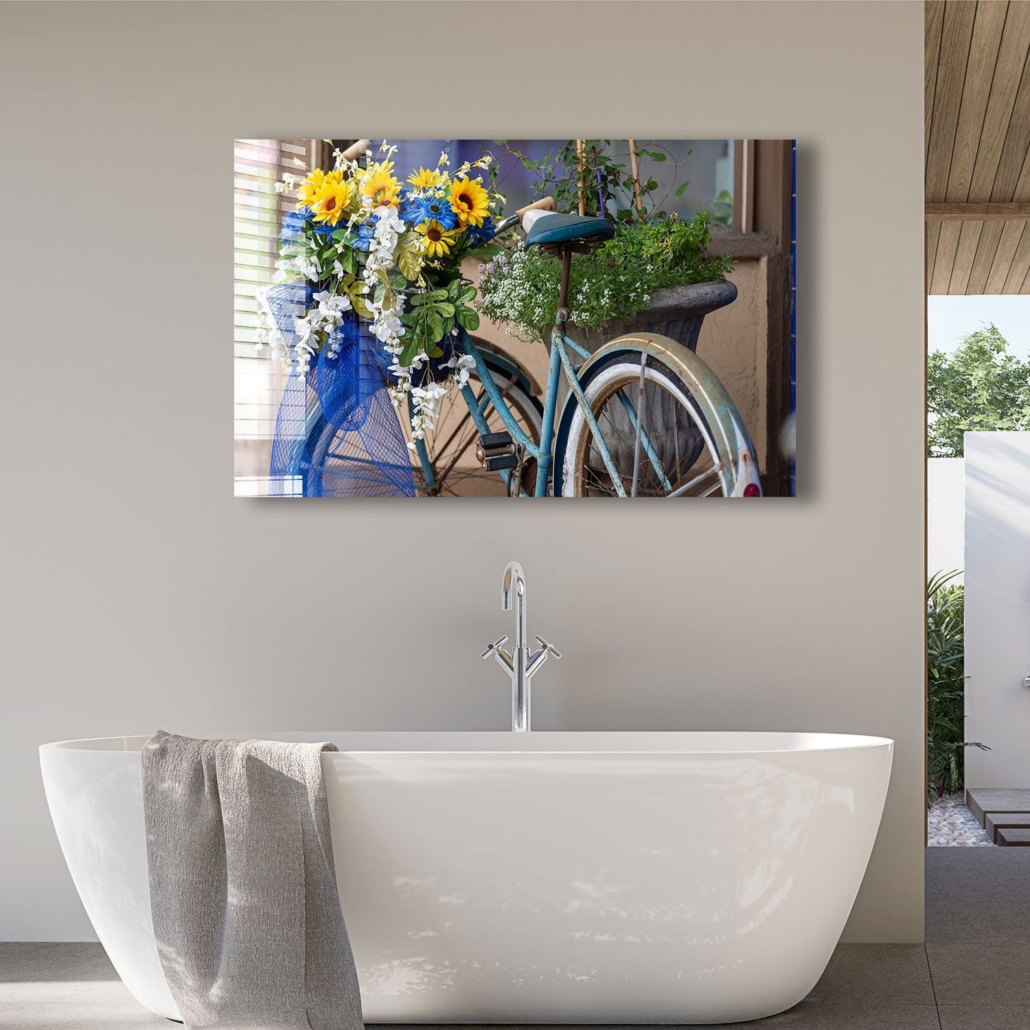 Artronauts Glass Print Floral Bicycle